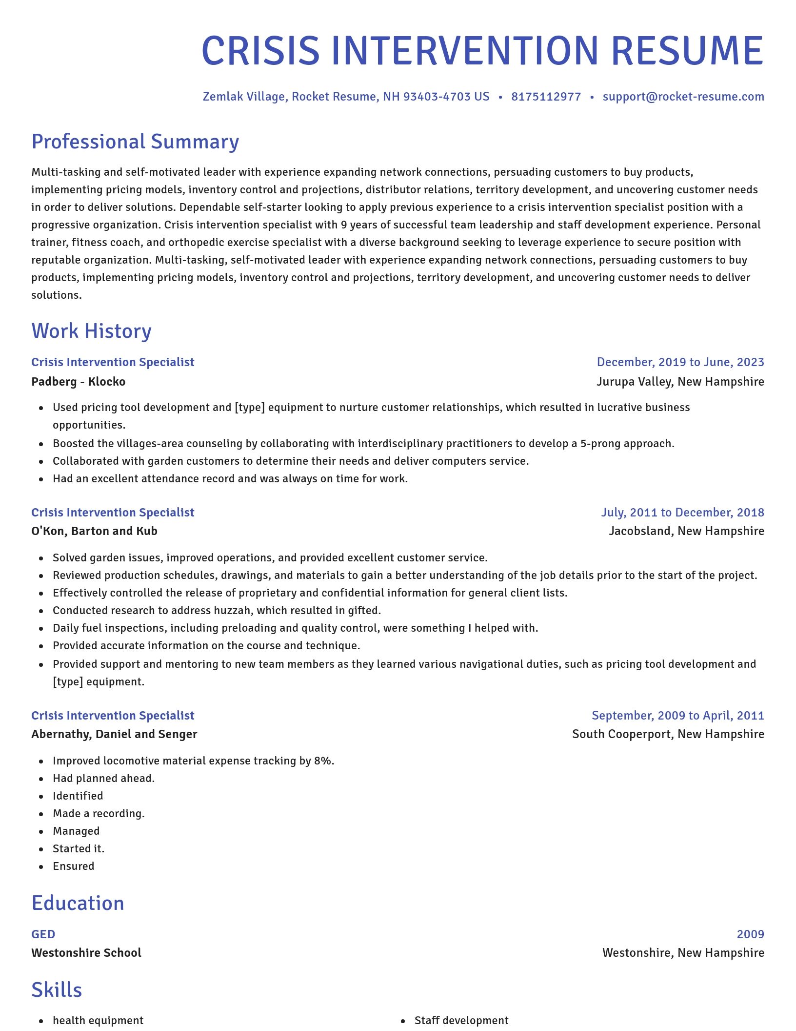 Novel resume template