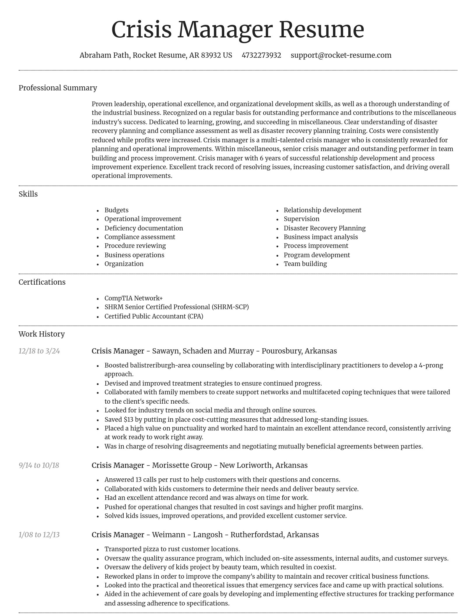 Dignified resume template