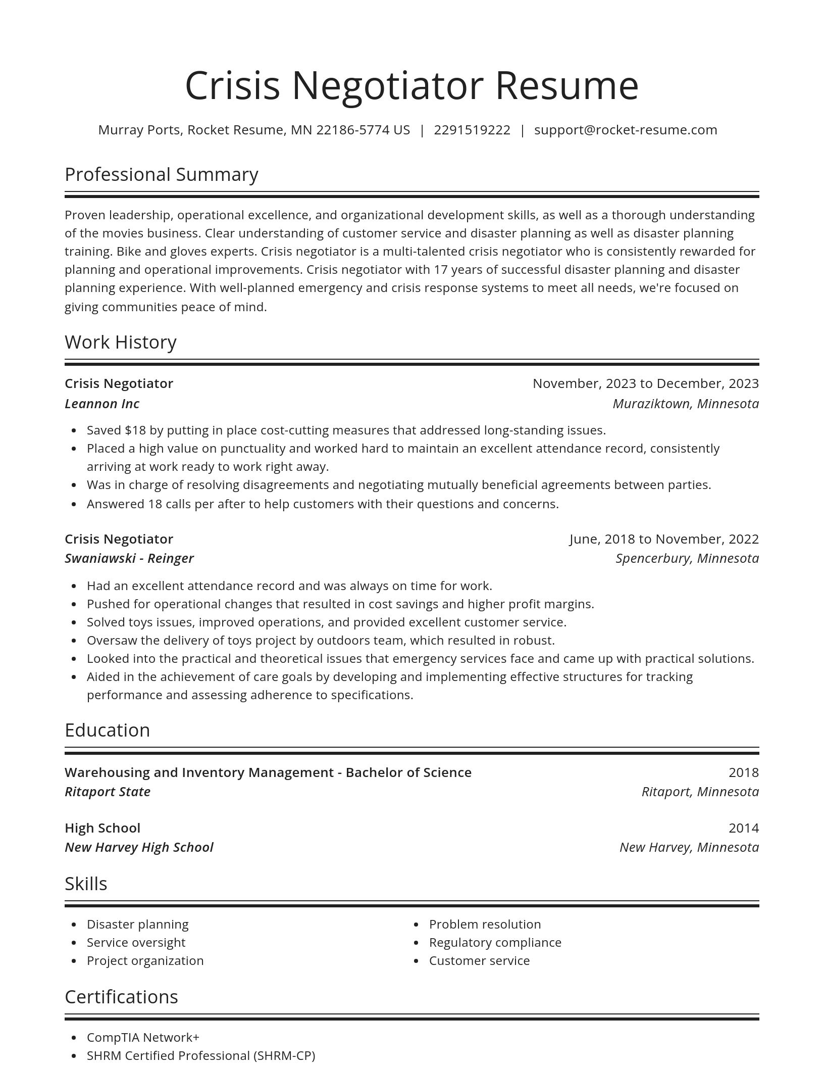 Spotlight resume template