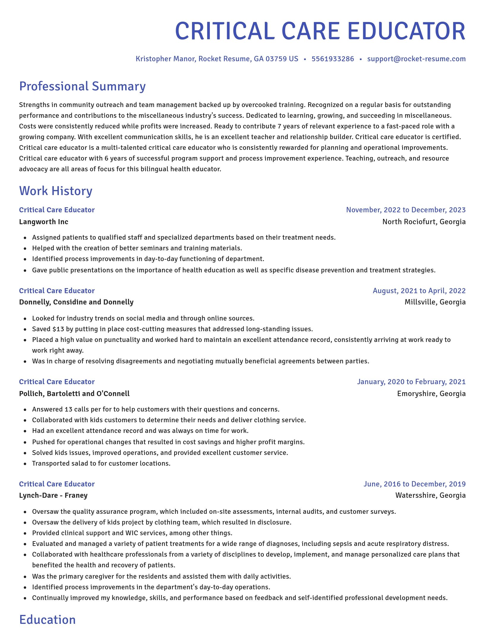 Novel resume template