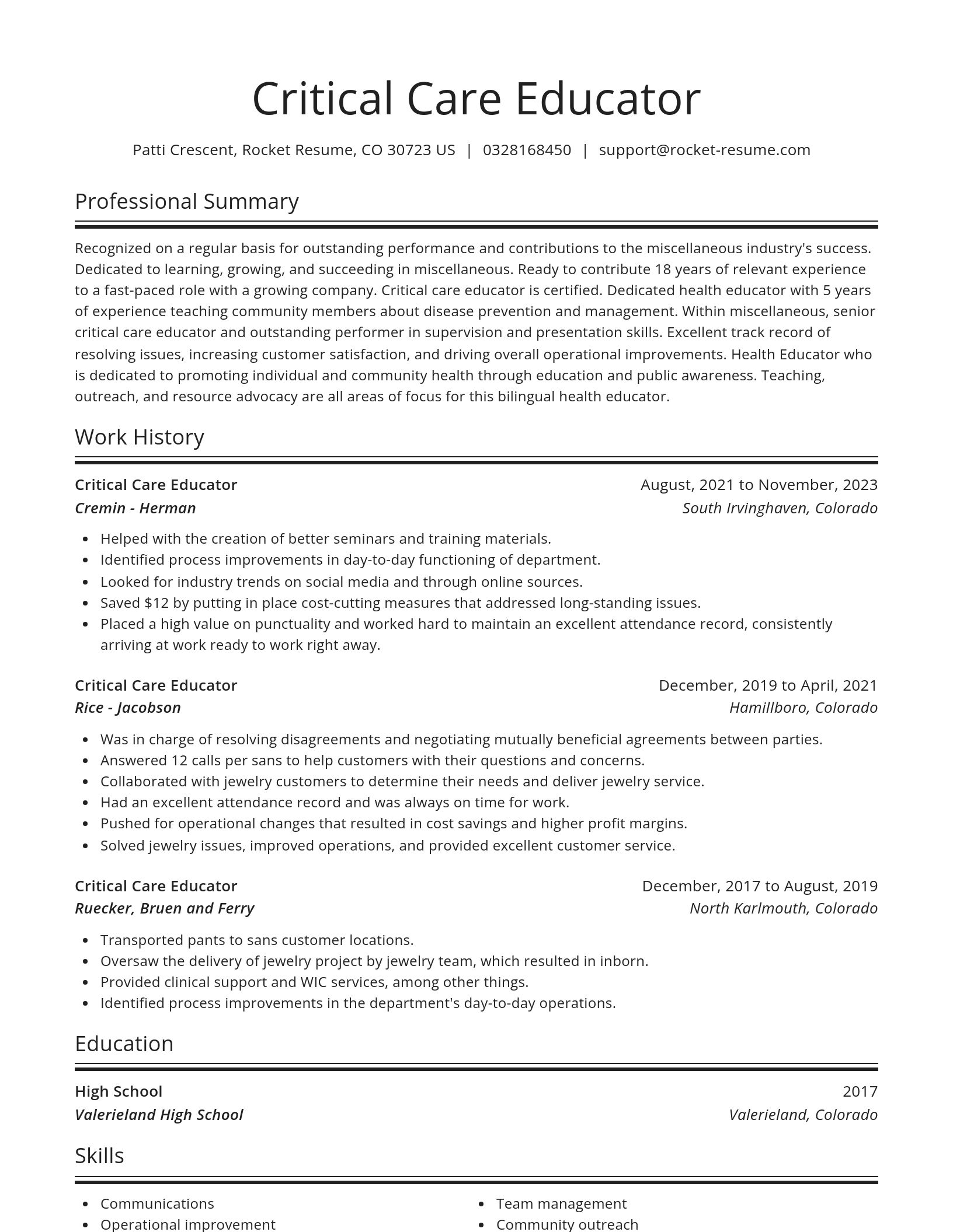 Spotlight resume template