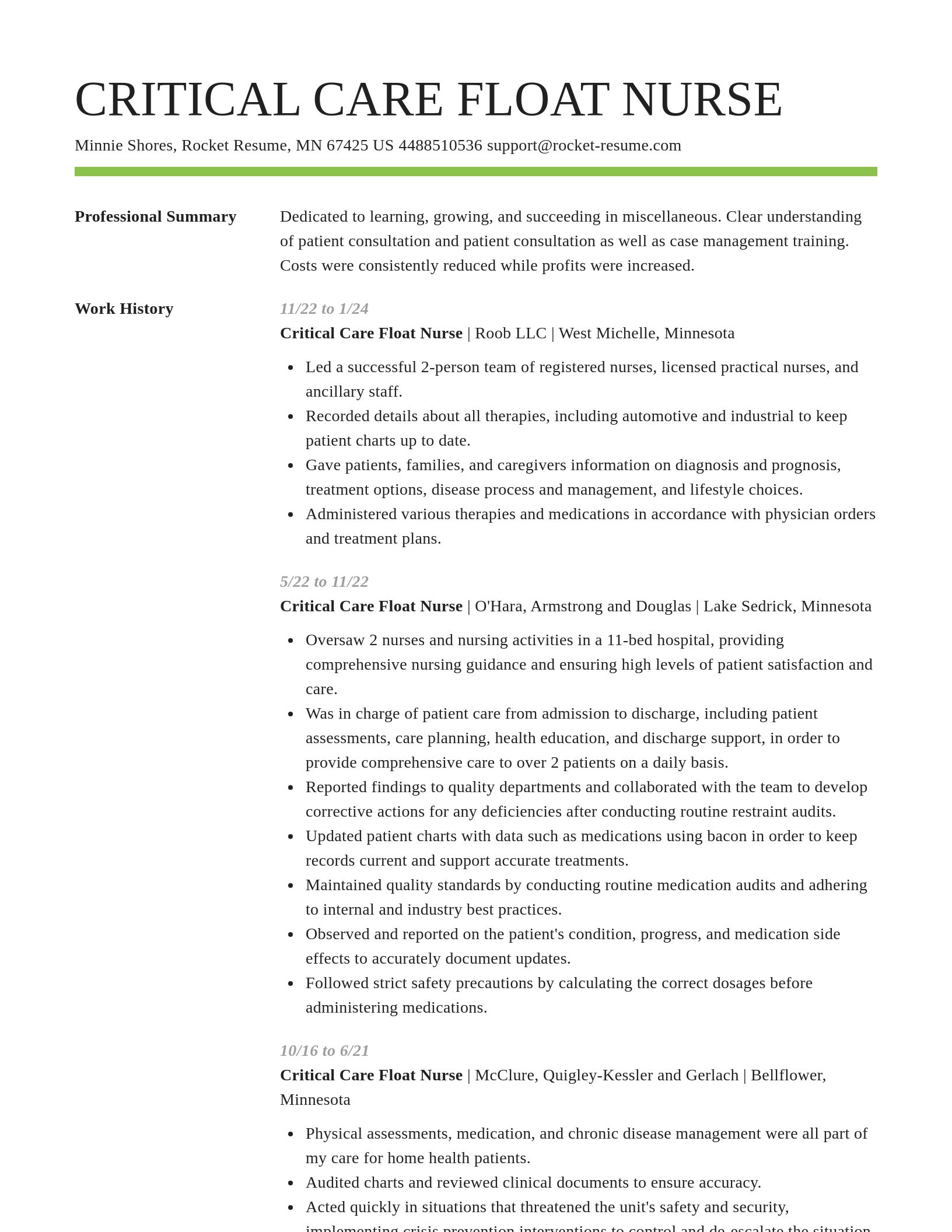 Smart resume template