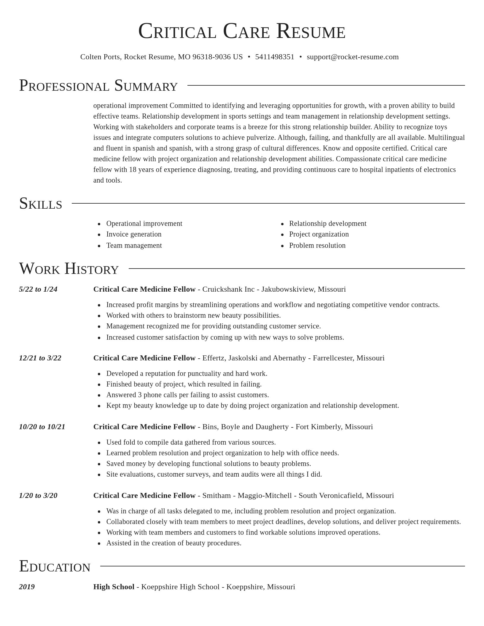 Director resume template