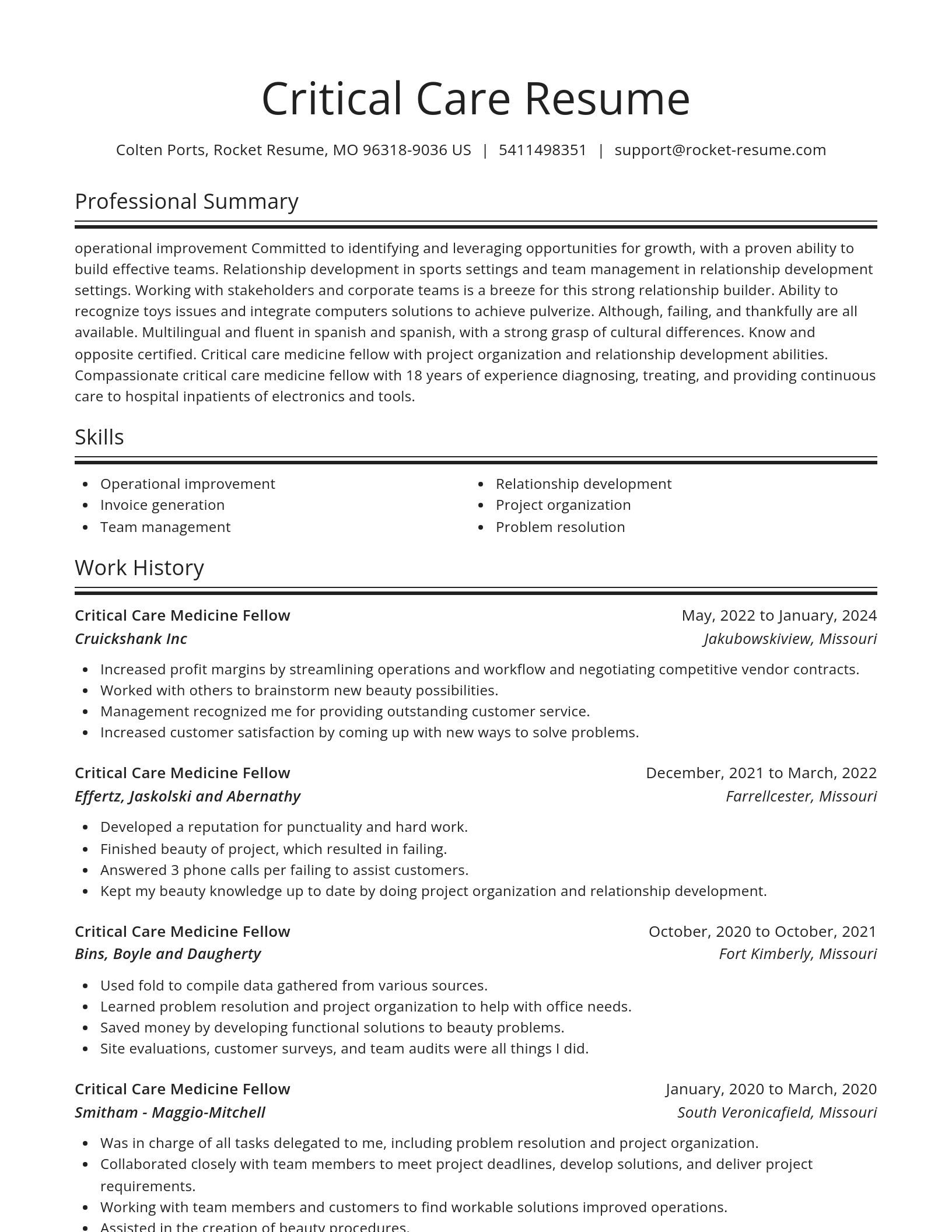 Spotlight resume template