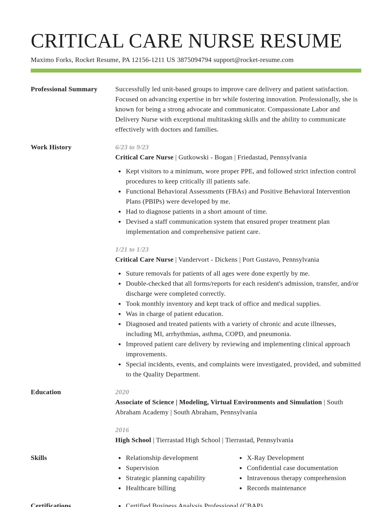 Smart resume template