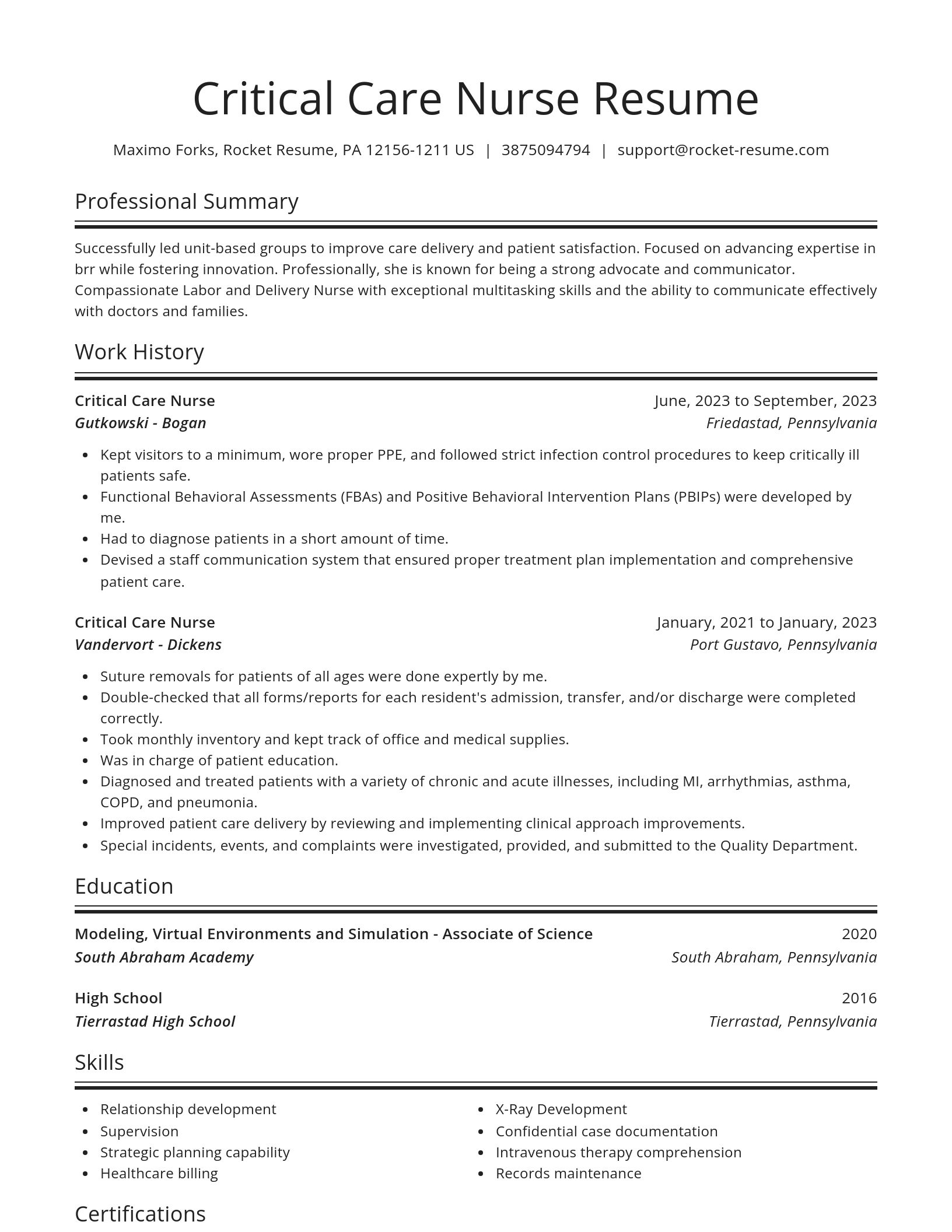 Spotlight resume template