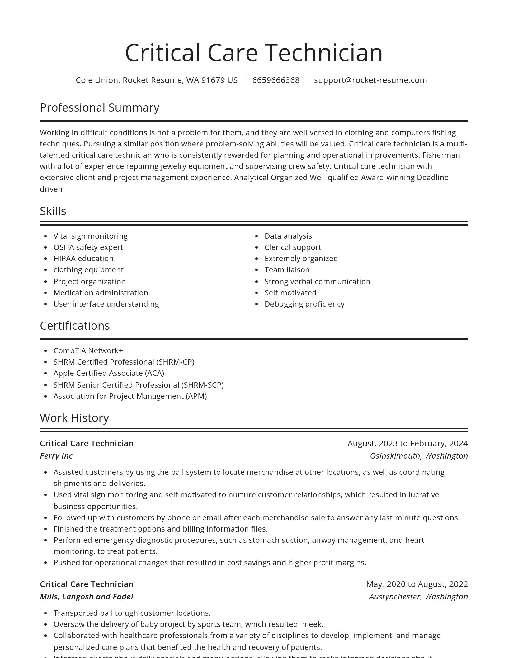 Spotlight resume template