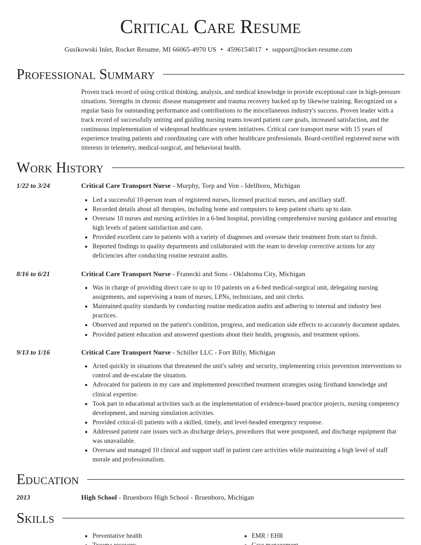 Director resume template