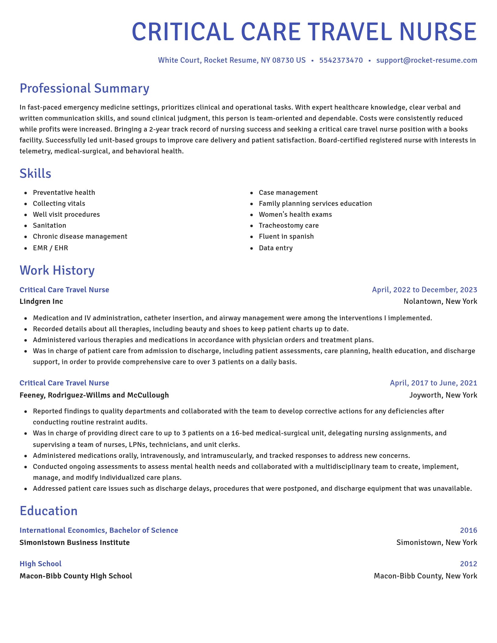 Novel resume template