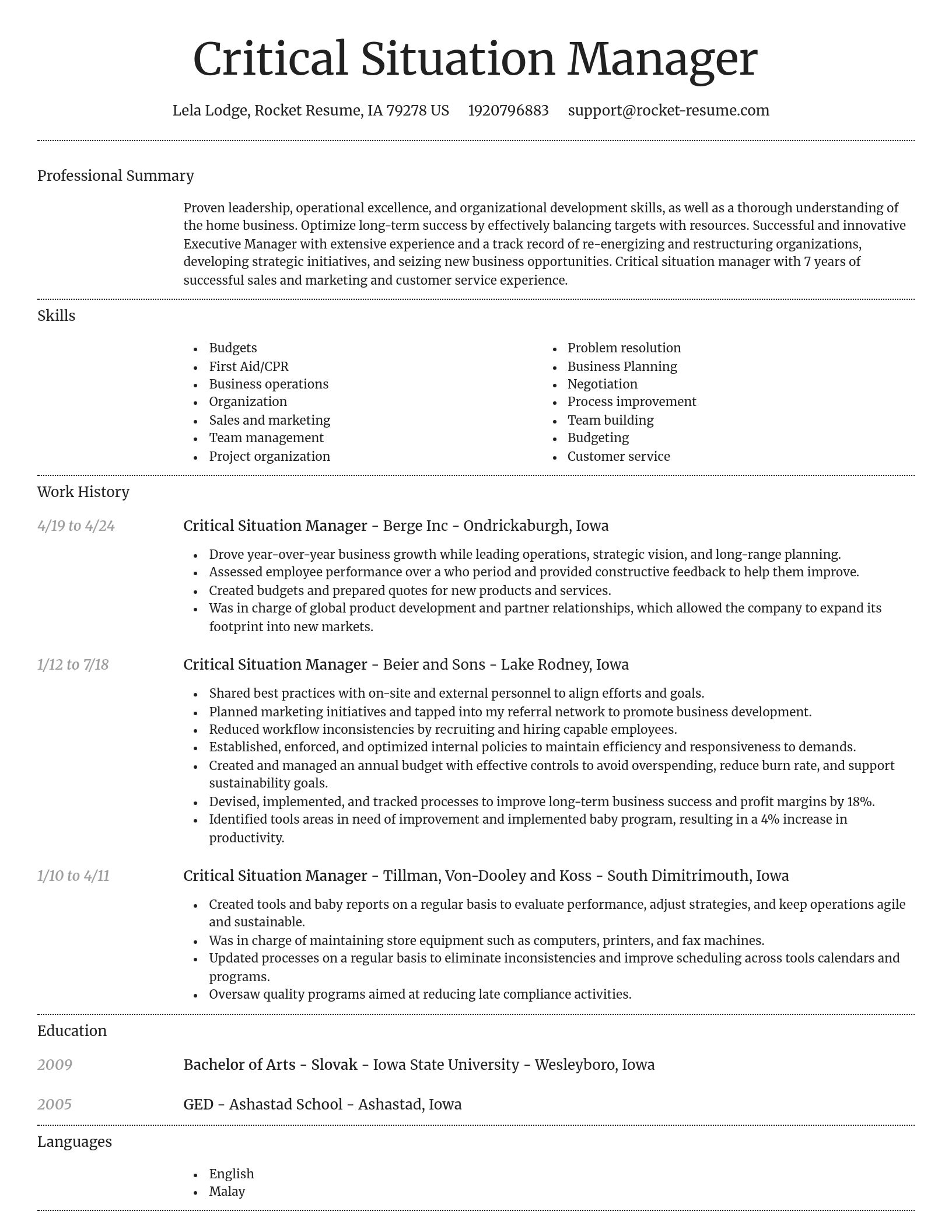Dignified resume template