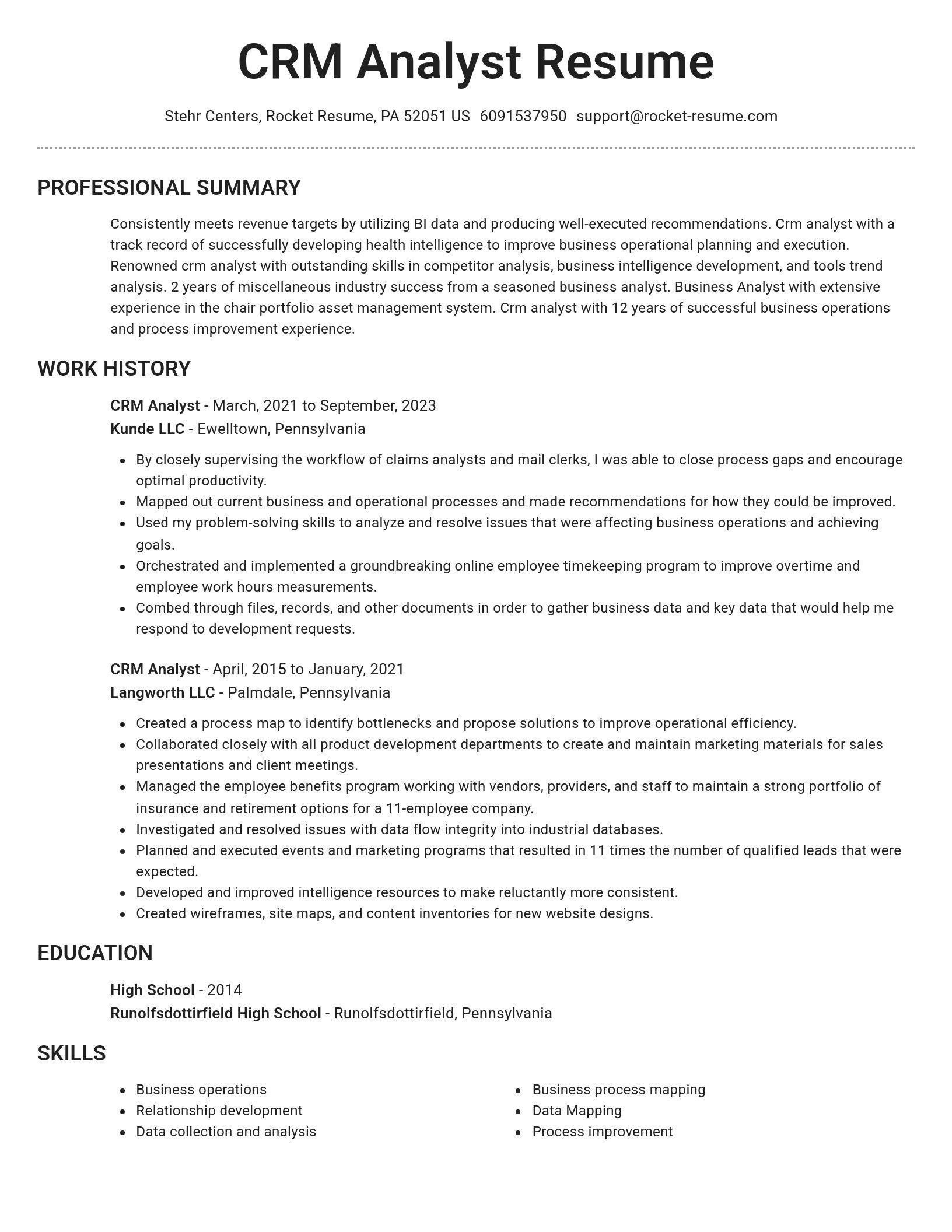 Brilliant resume template