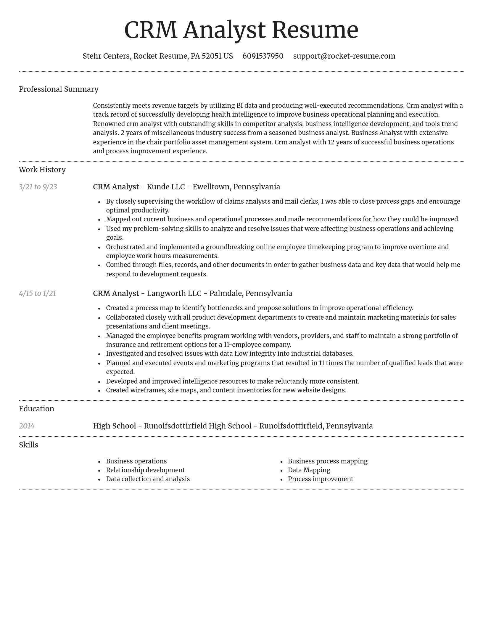 Dignified resume template