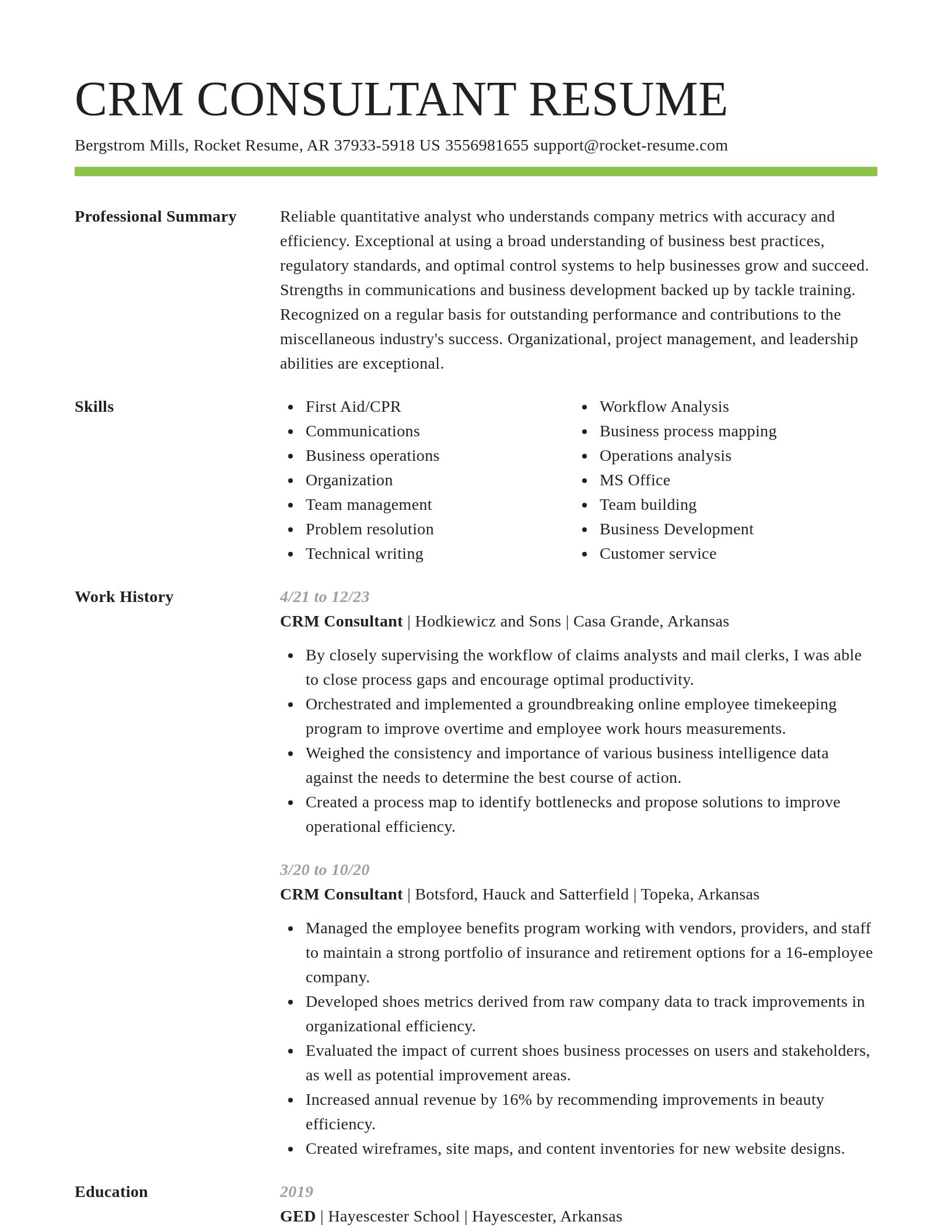 Smart resume template