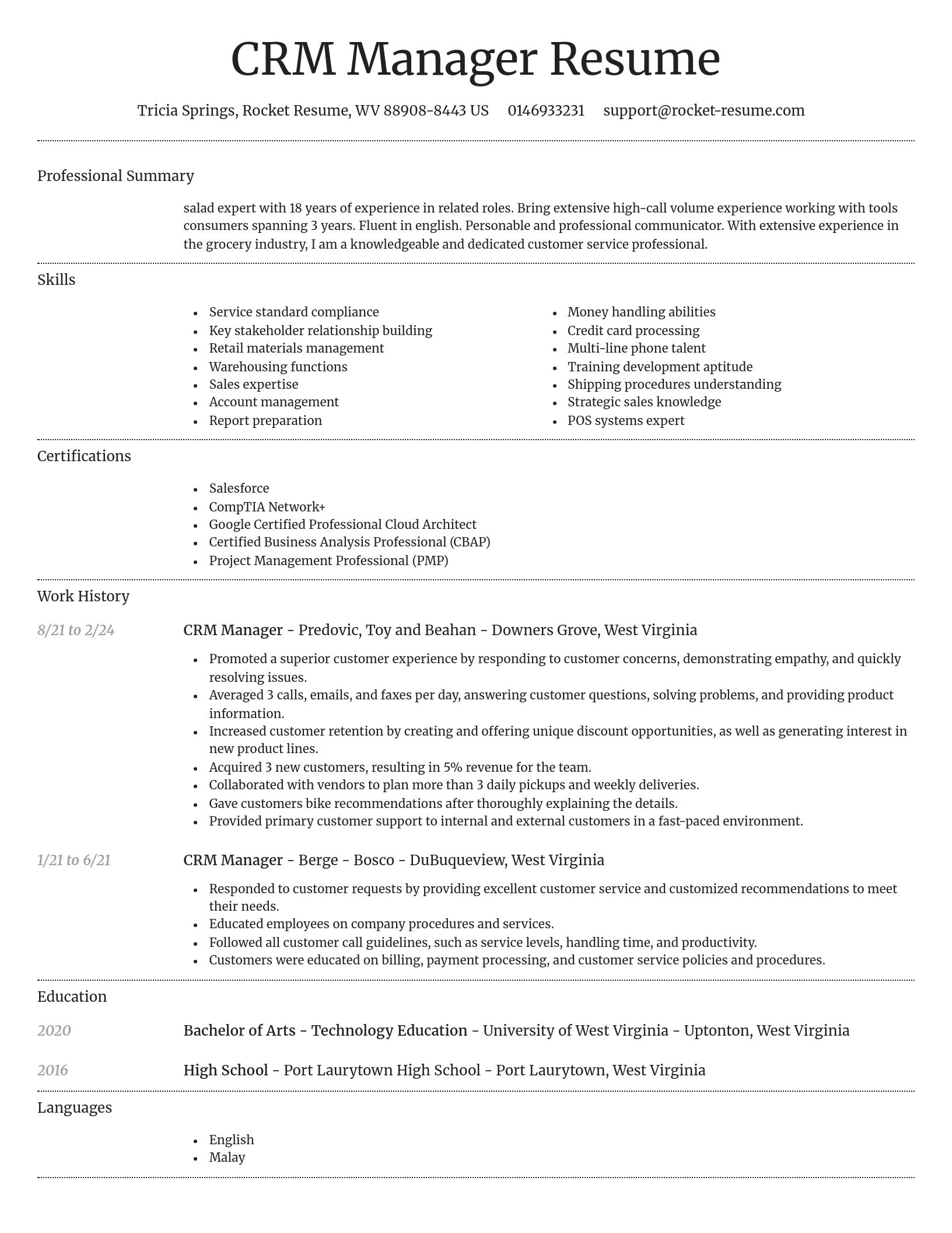 Dignified resume template