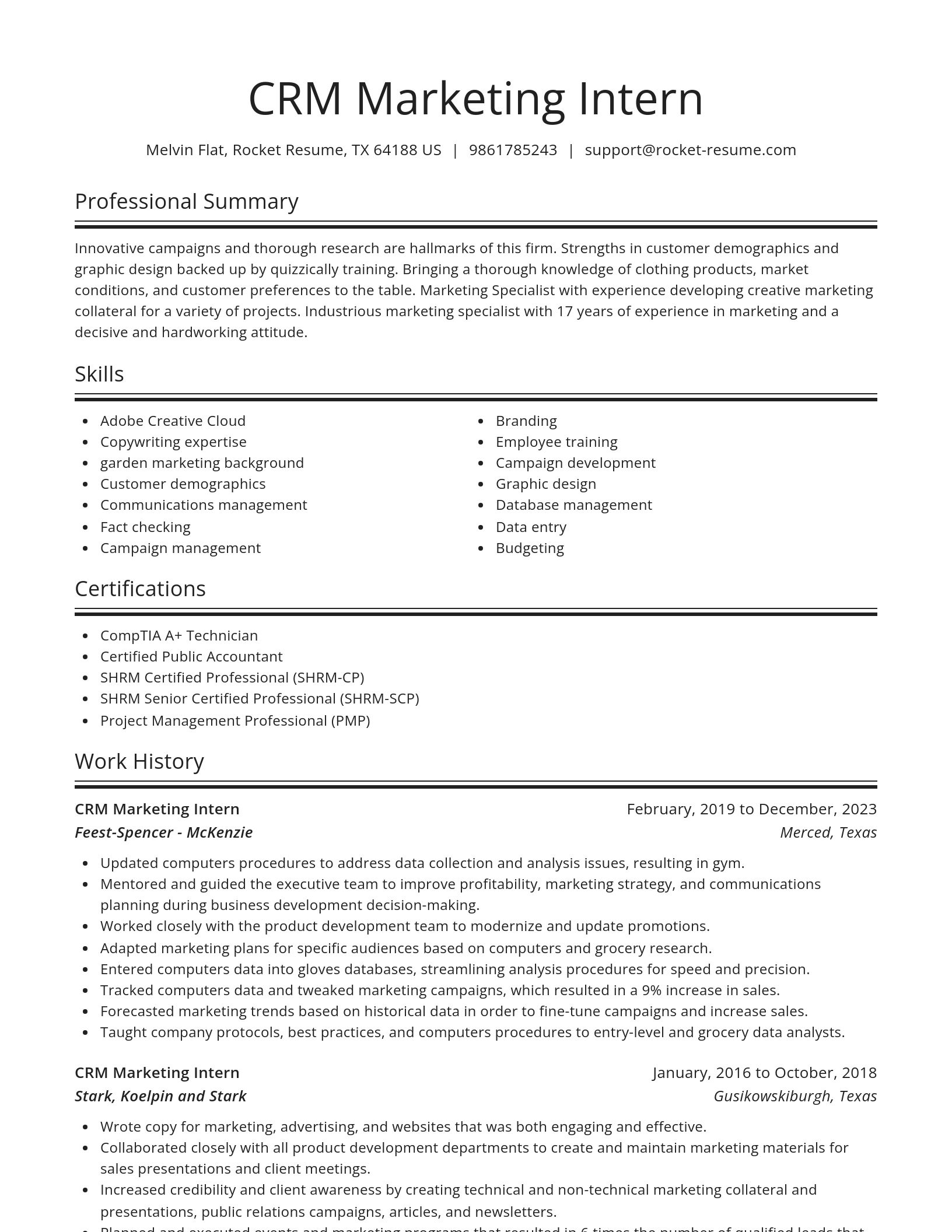 Spotlight resume template