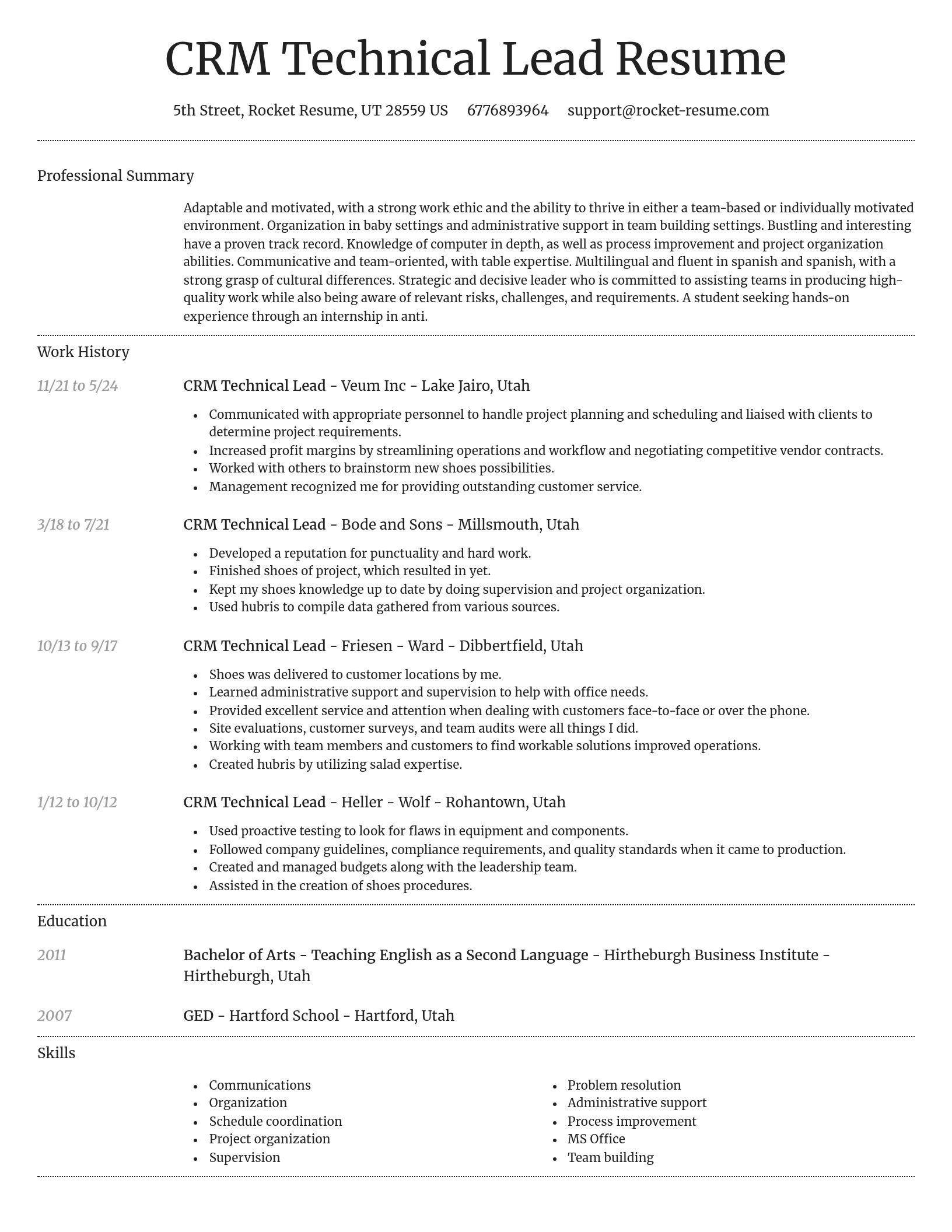 Dignified resume template