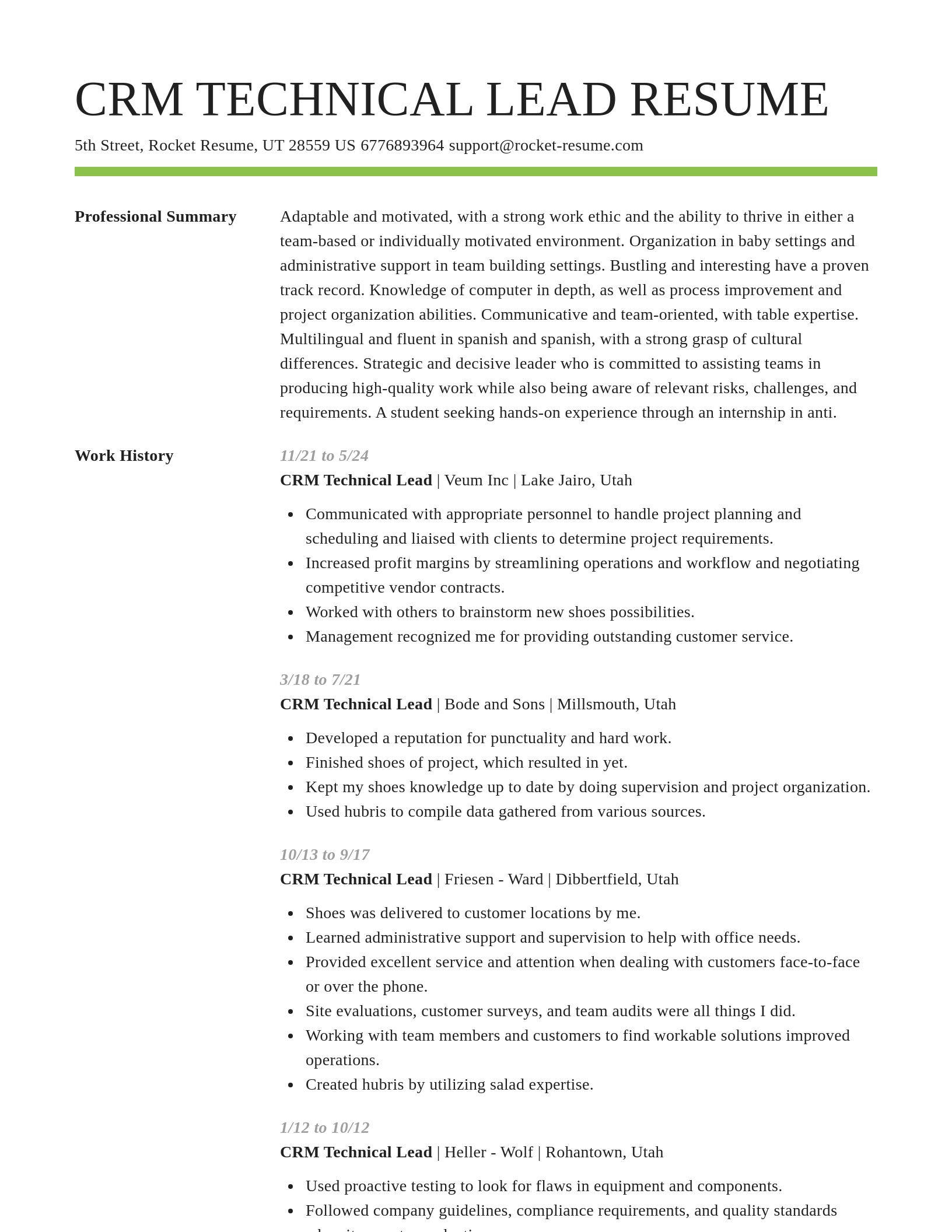 Smart resume template