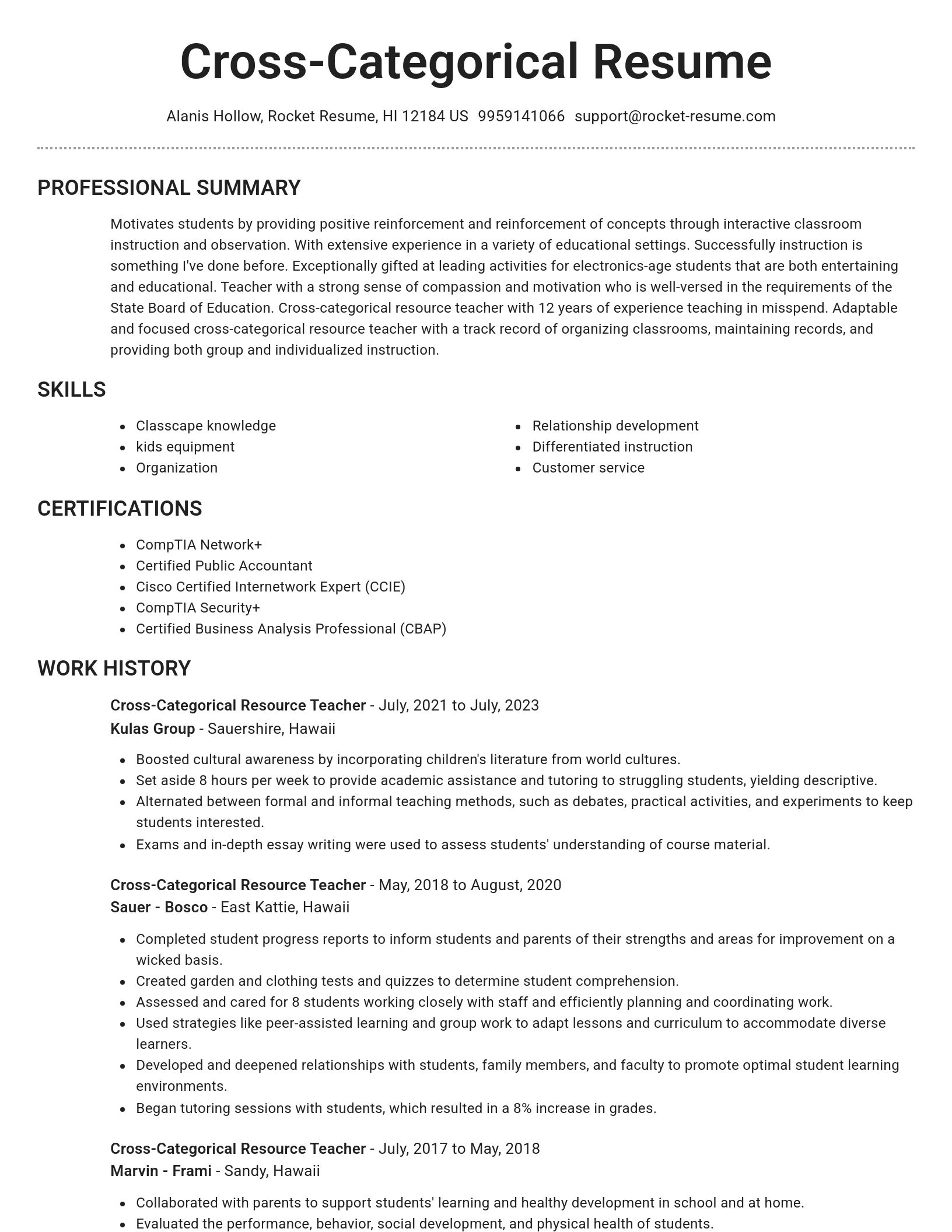Brilliant resume template