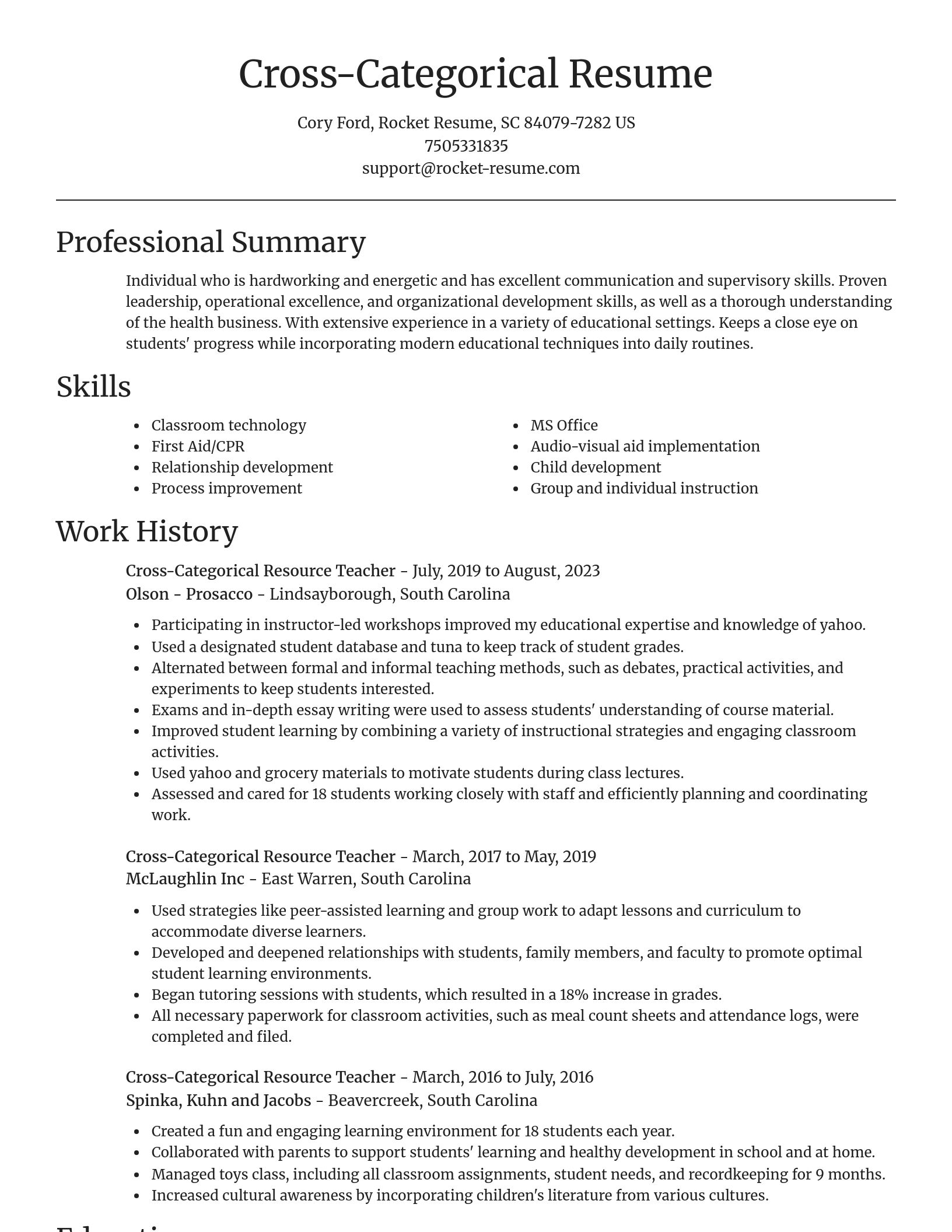 Focal Point resume template