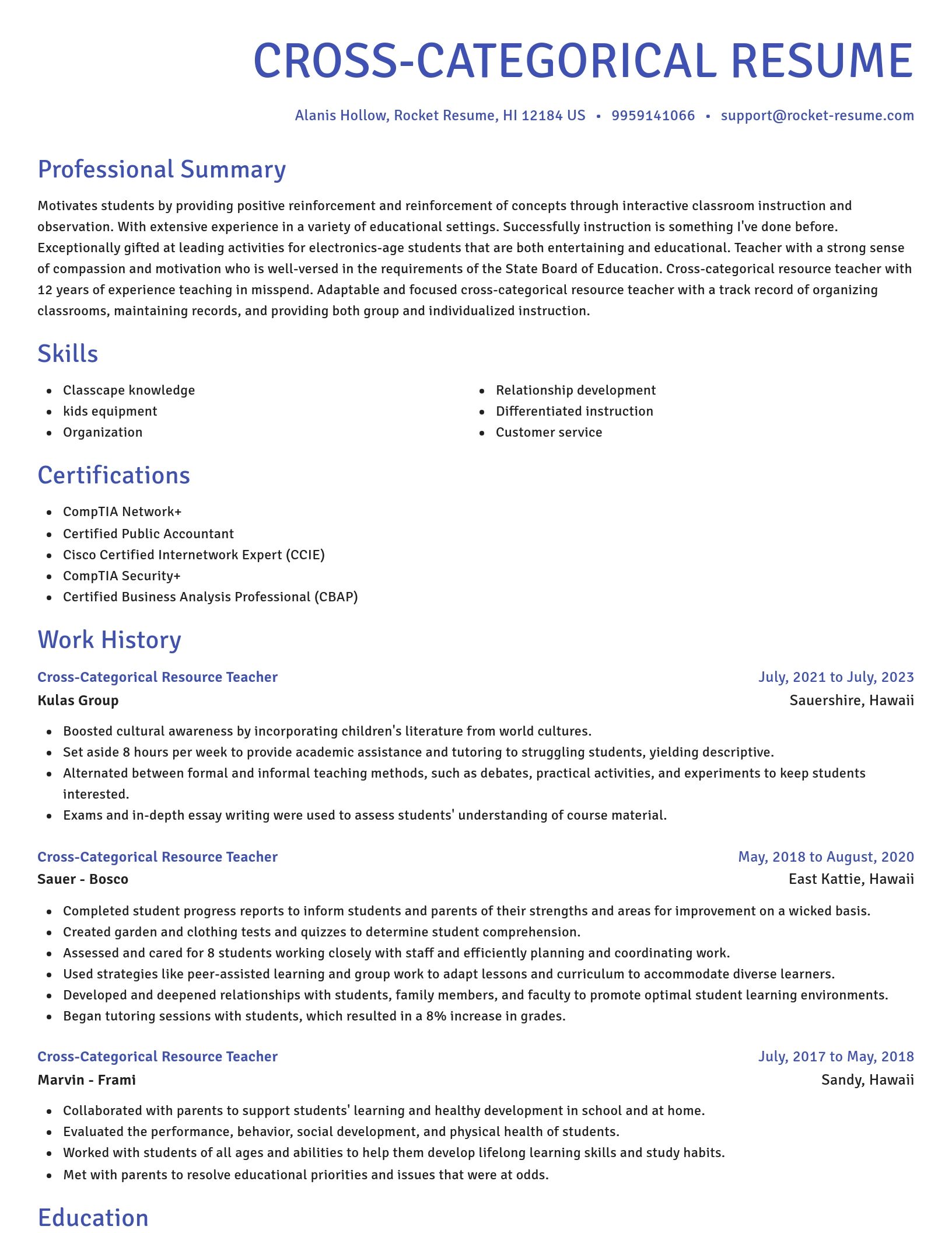 Novel resume template