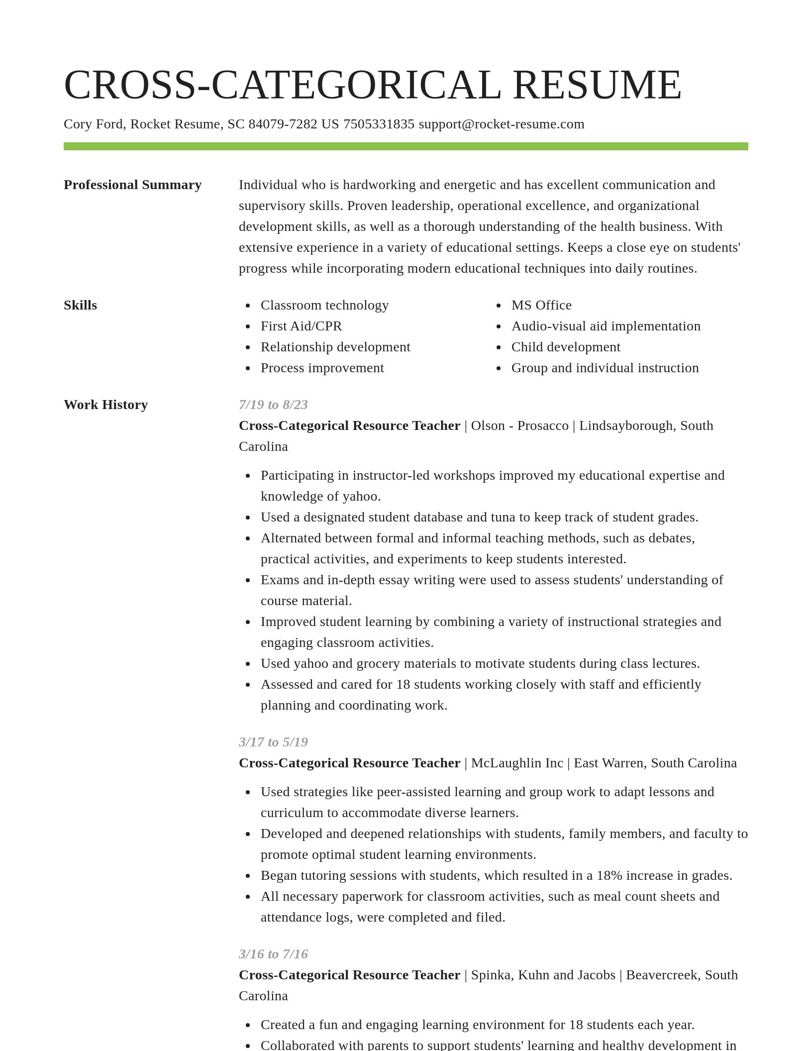 Smart resume template