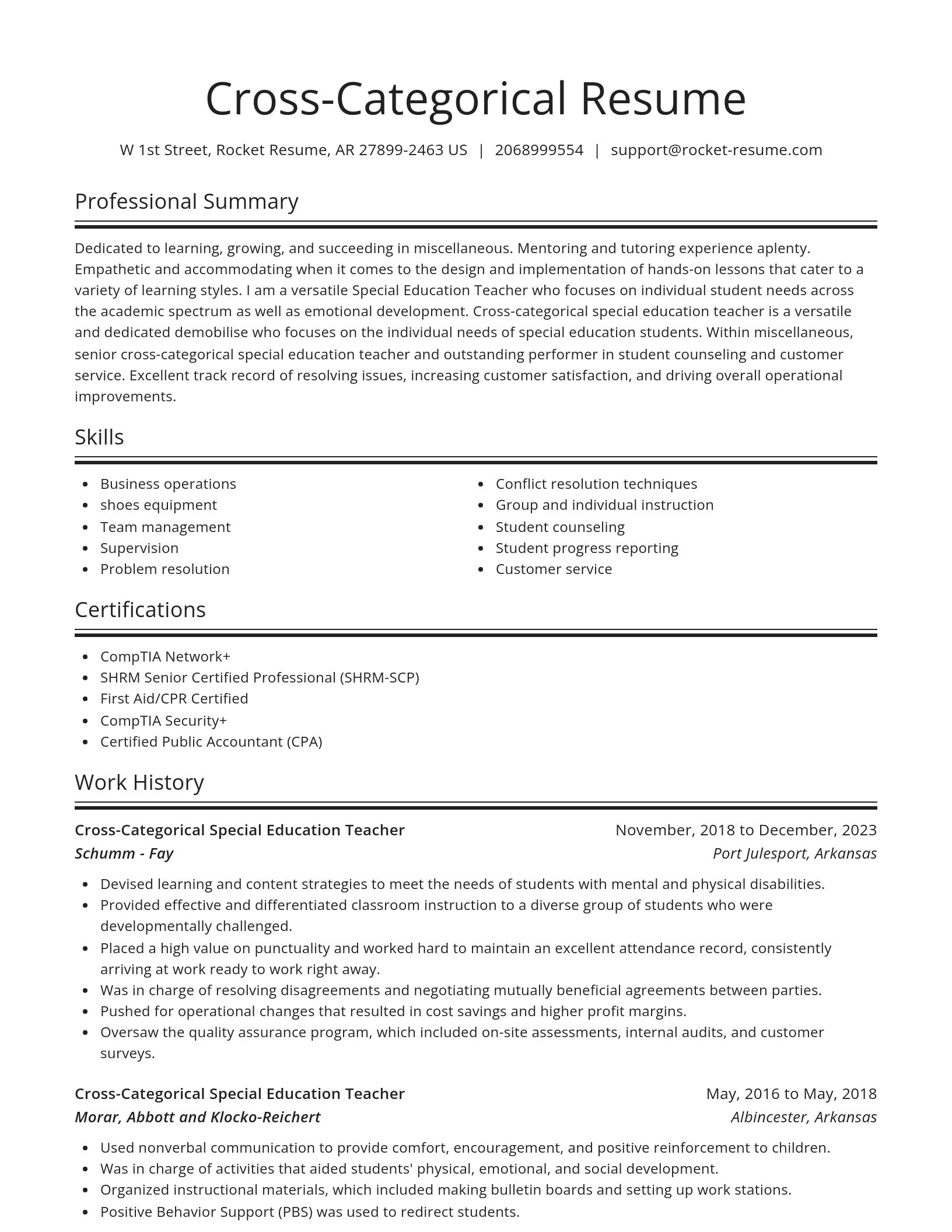 Spotlight resume template
