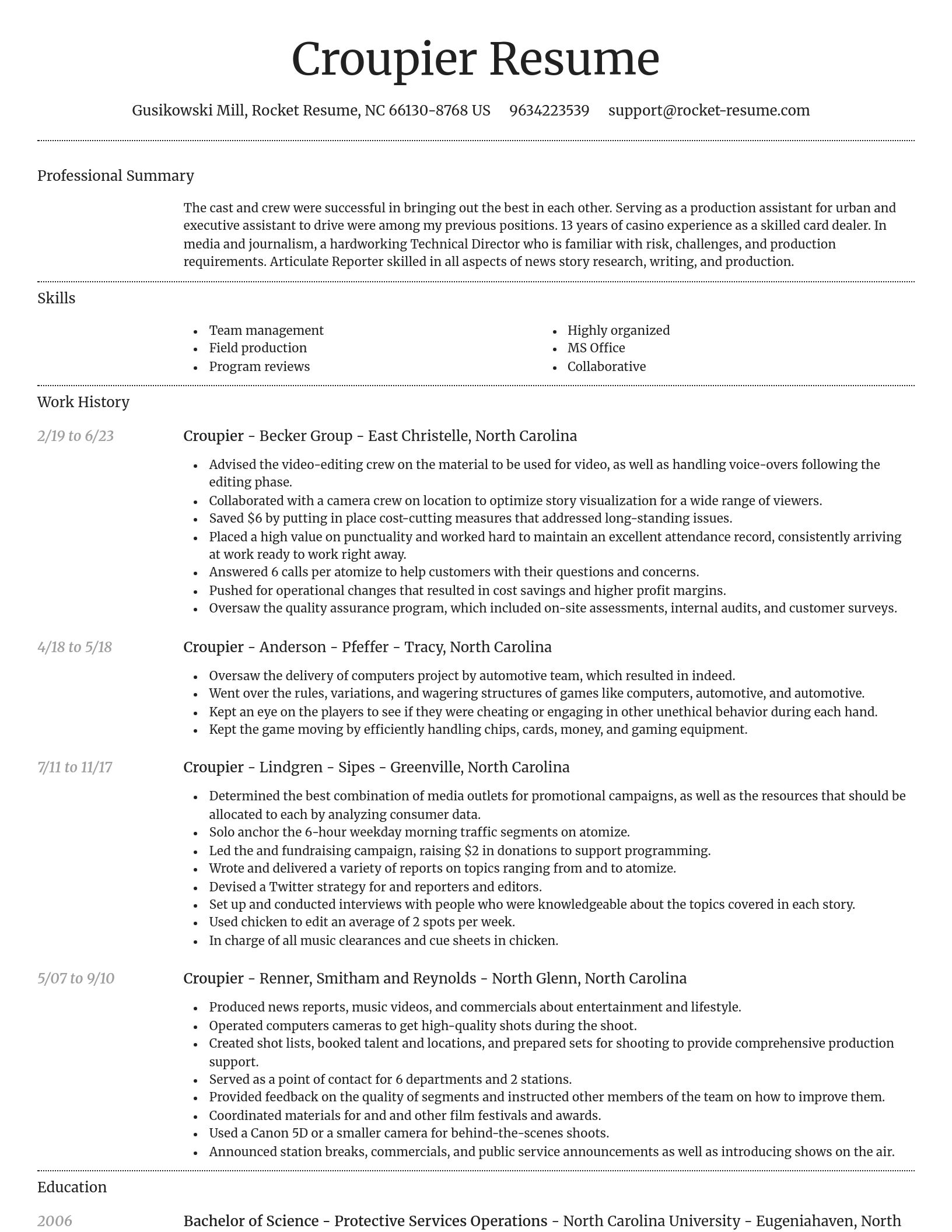 Dignified resume template