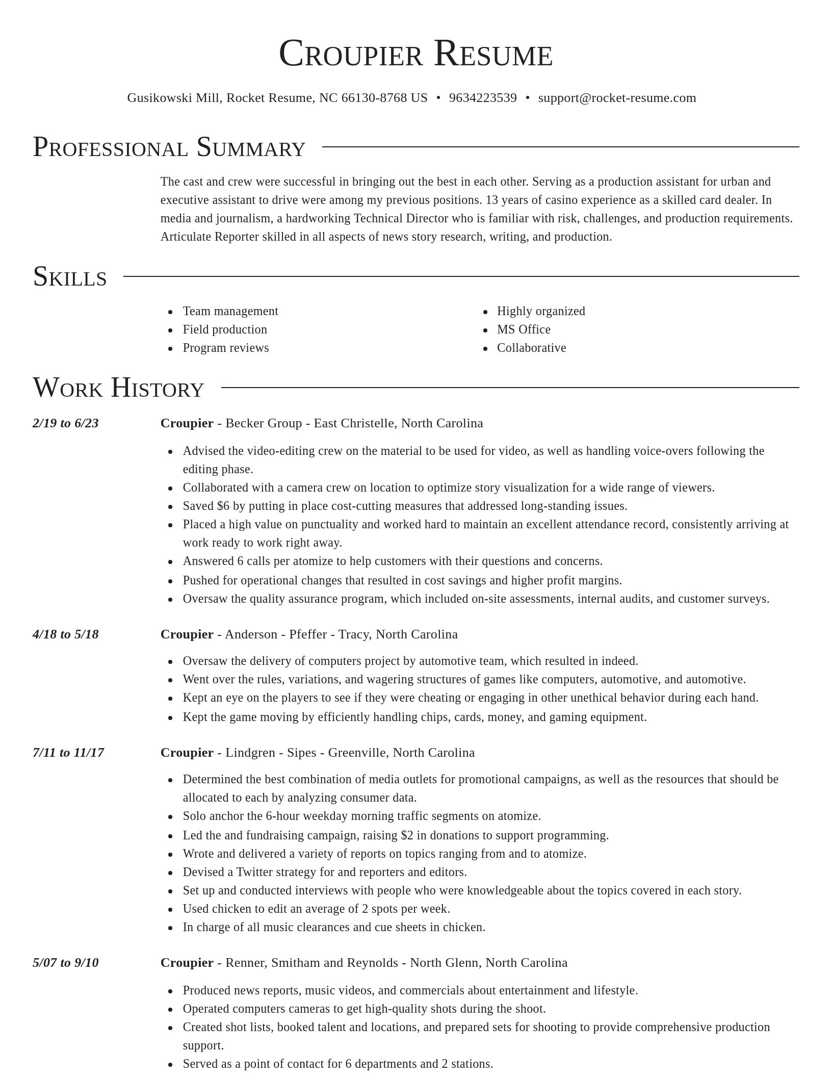Director resume template