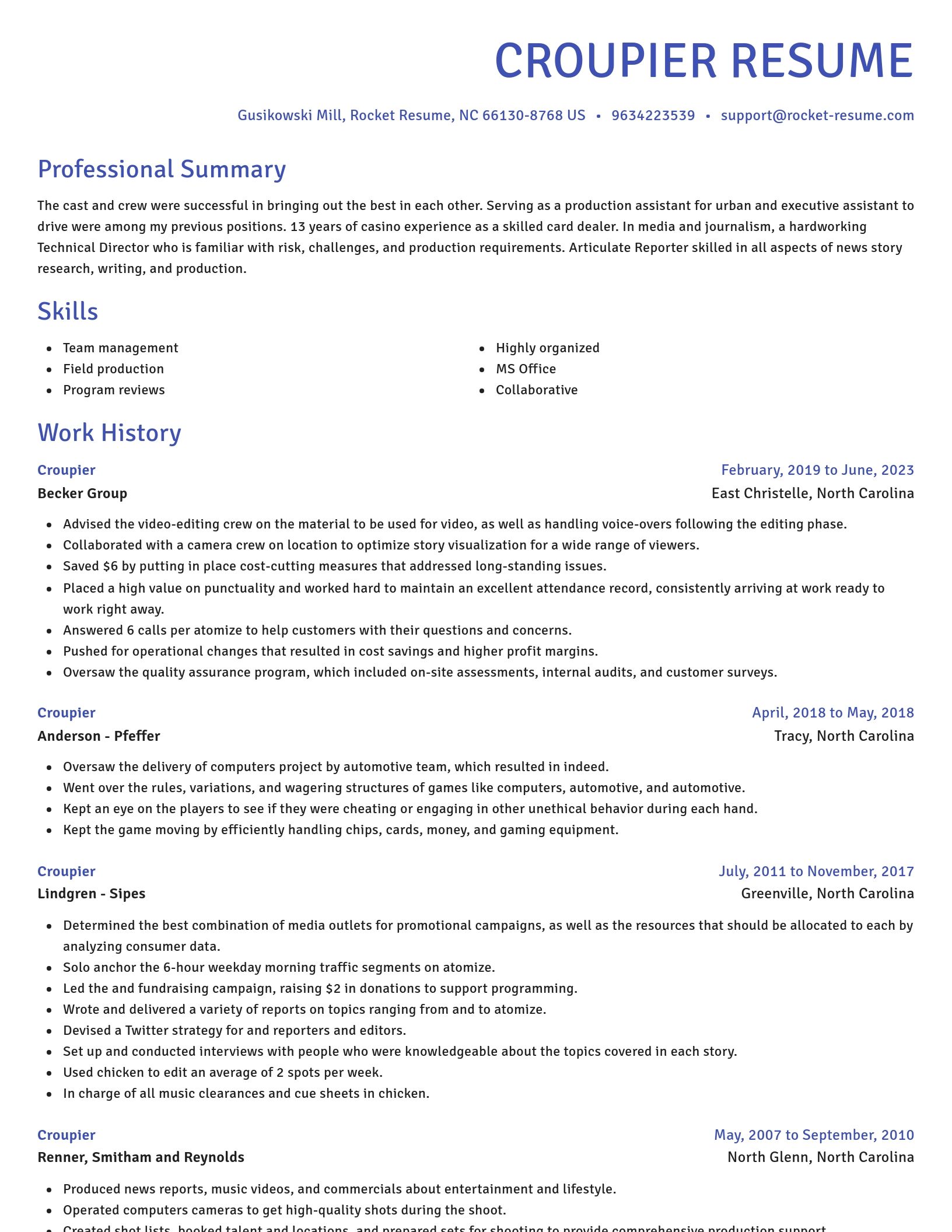 Novel resume template