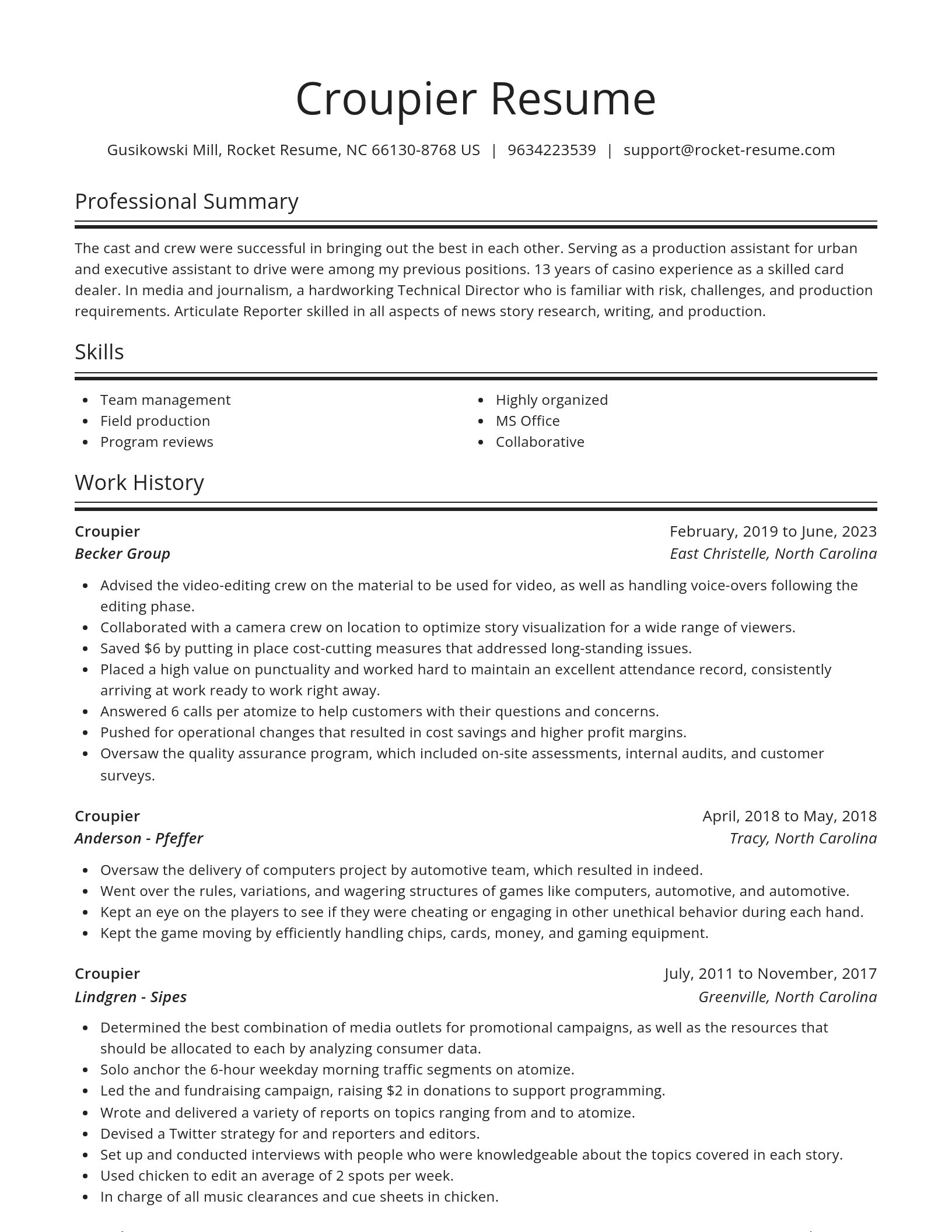 Spotlight resume template