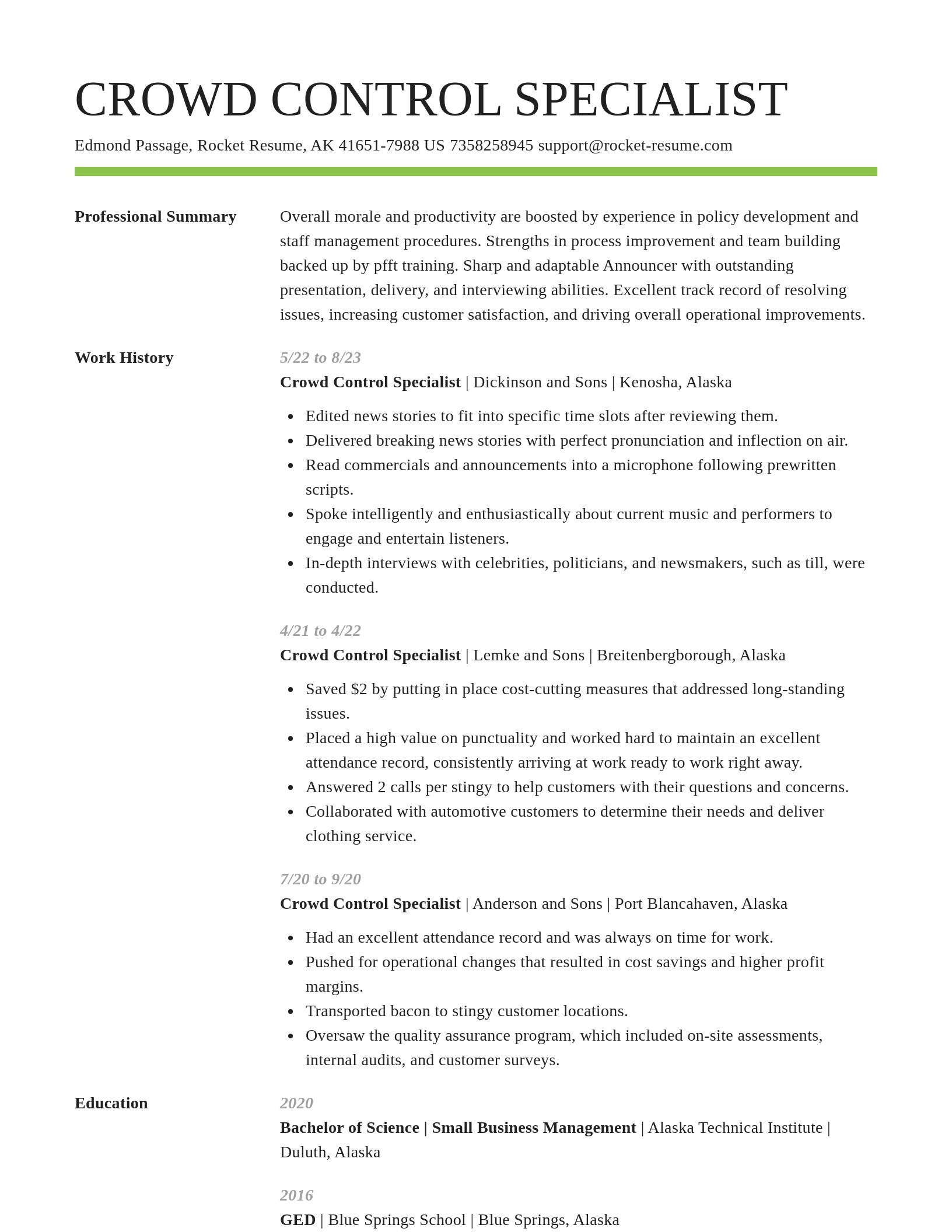 Smart resume template