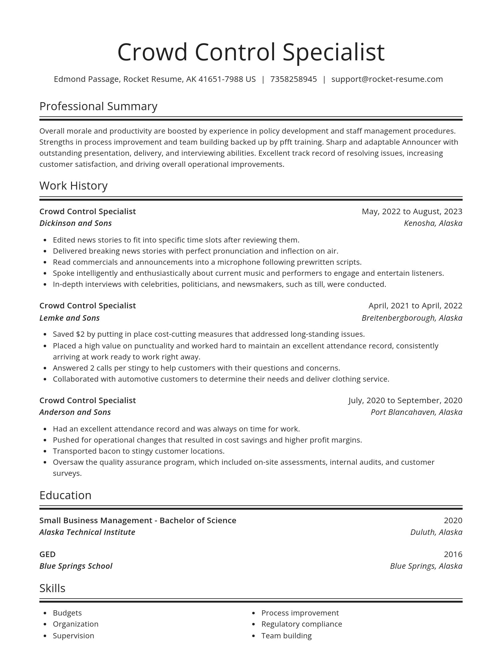 Spotlight resume template