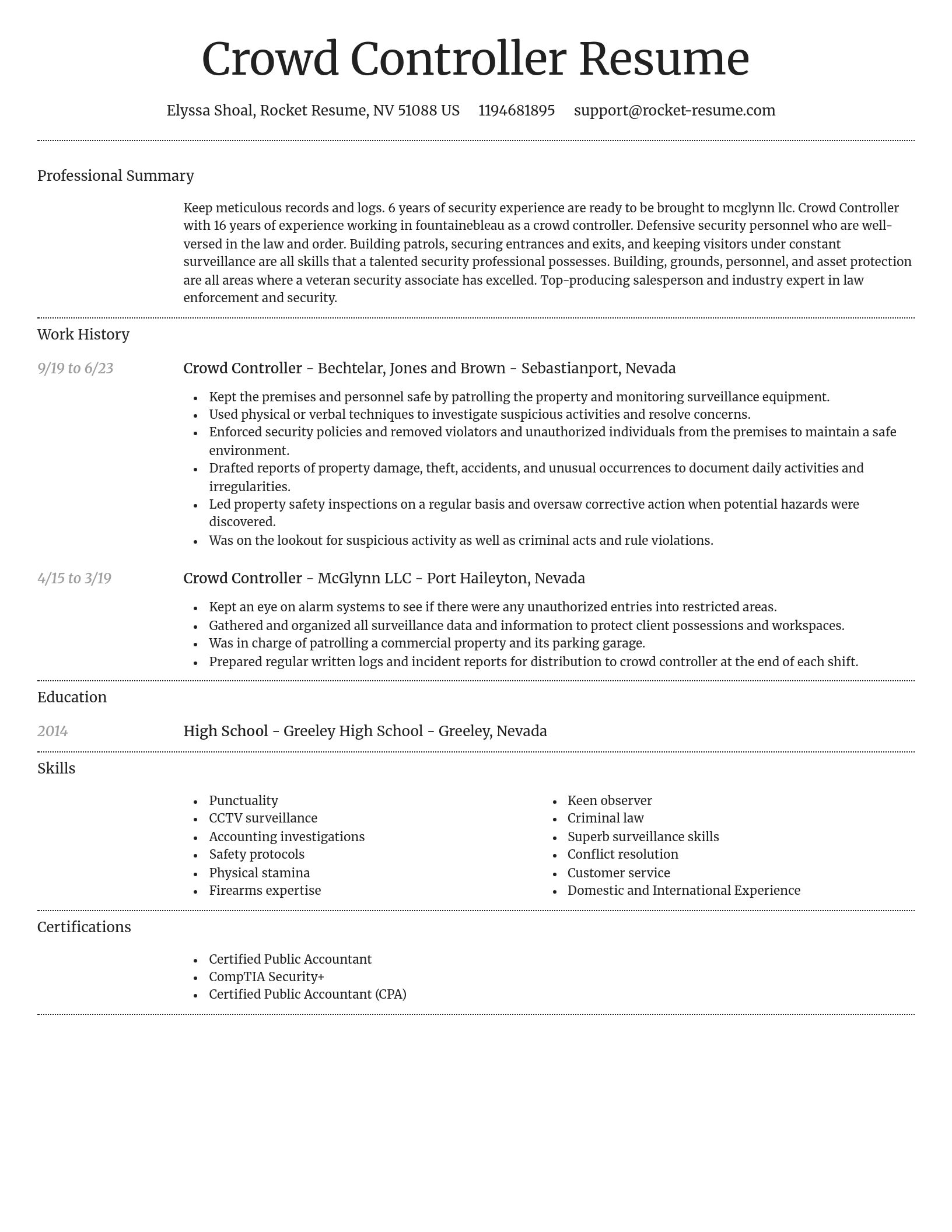Dignified resume template