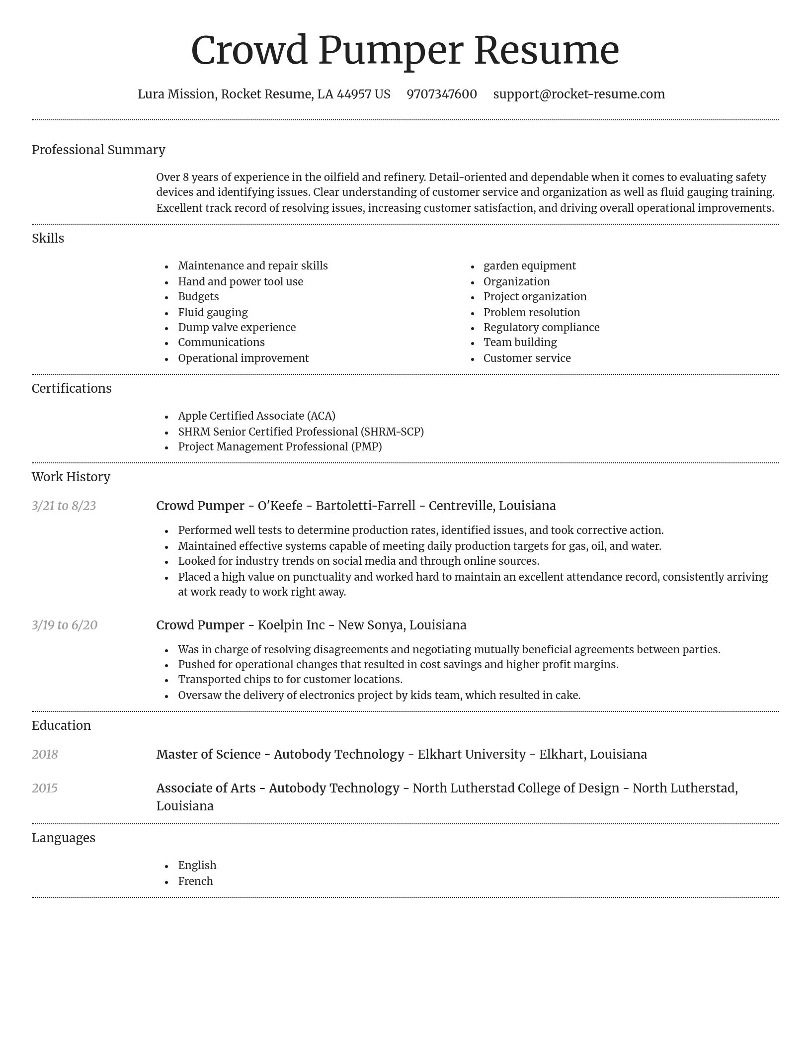 Dignified resume template
