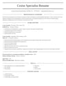 Cruise Specialist resume template