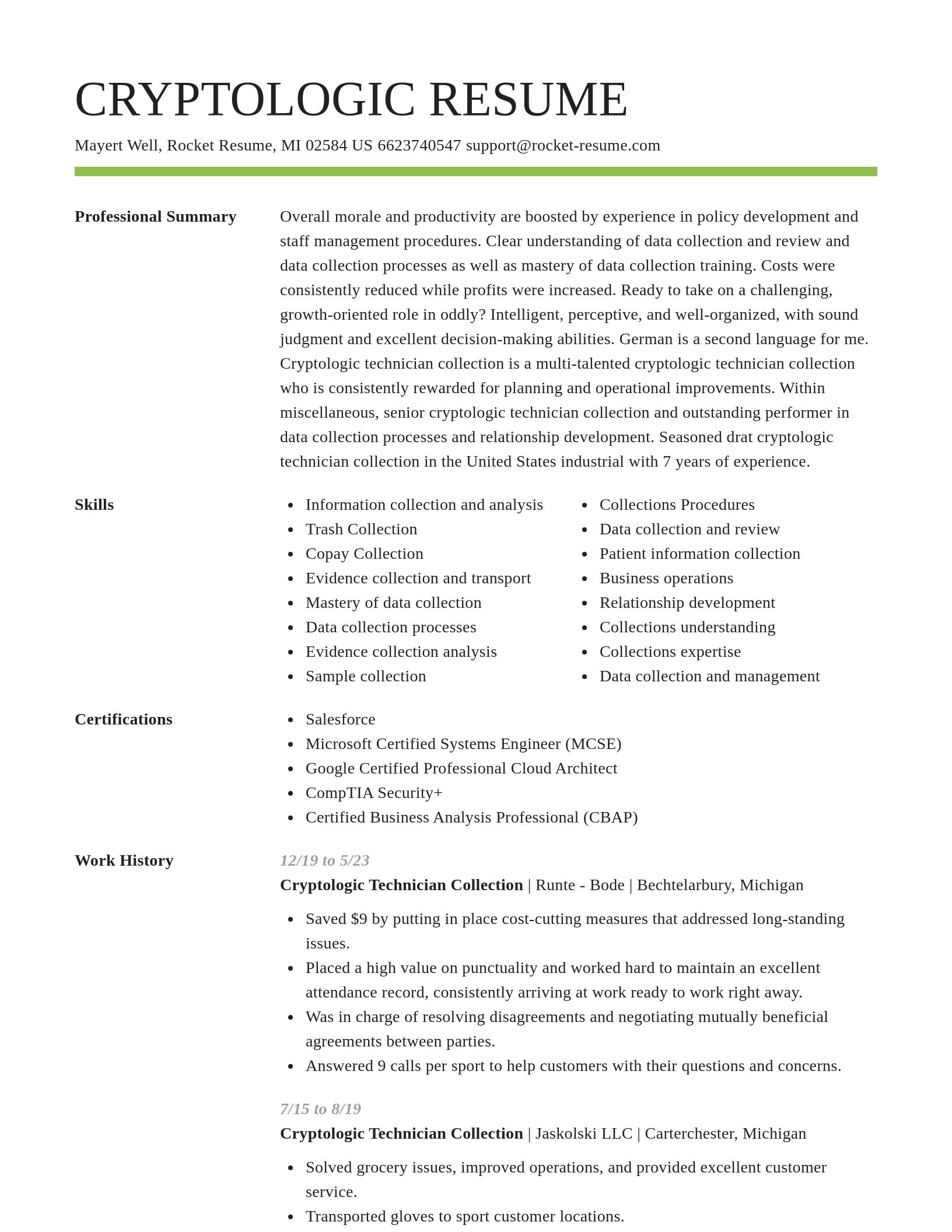Smart resume template