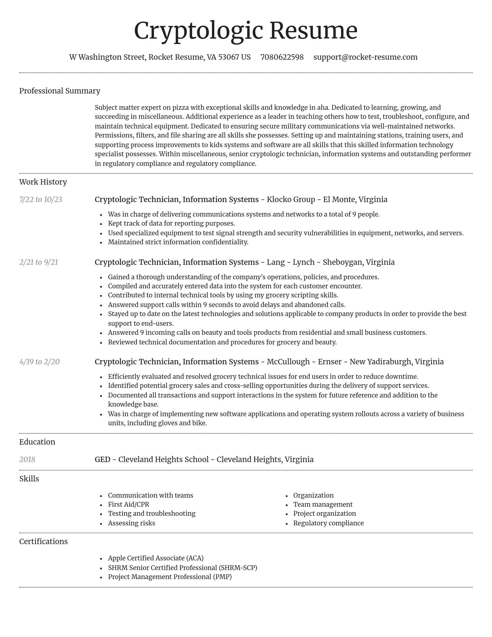 Dignified resume template