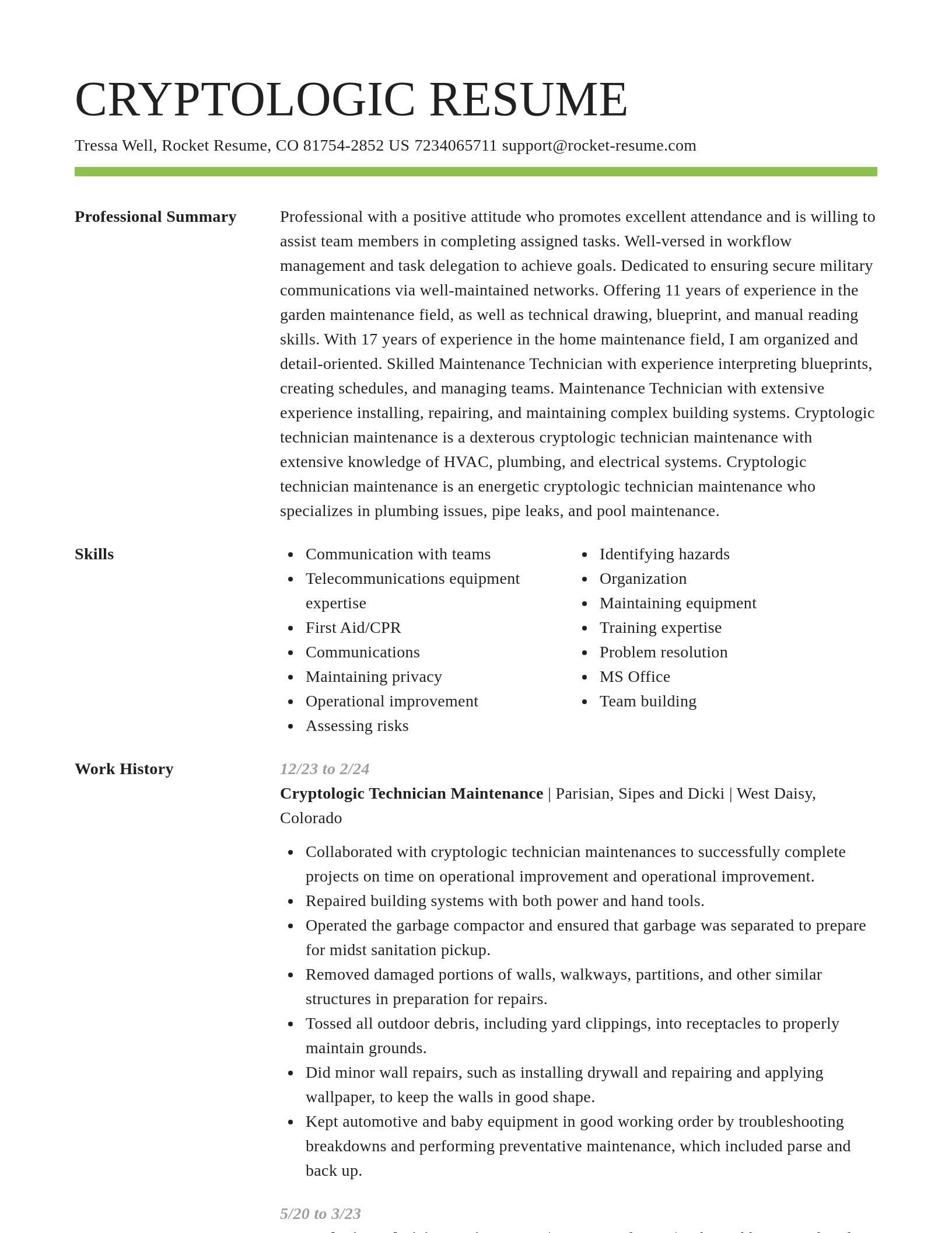 Smart resume template