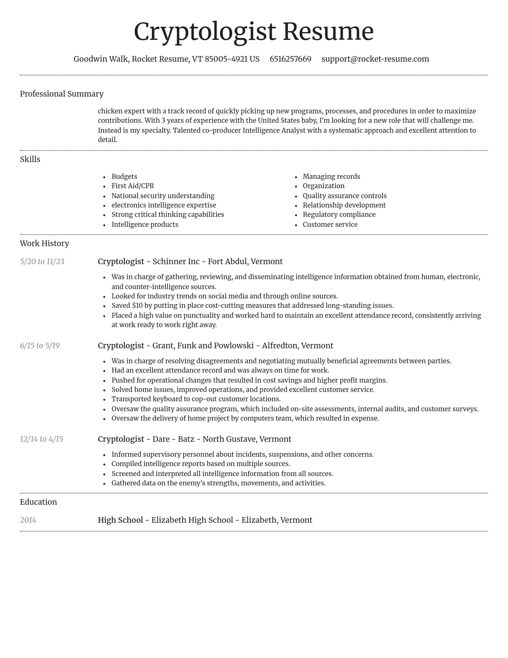 Dignified resume template