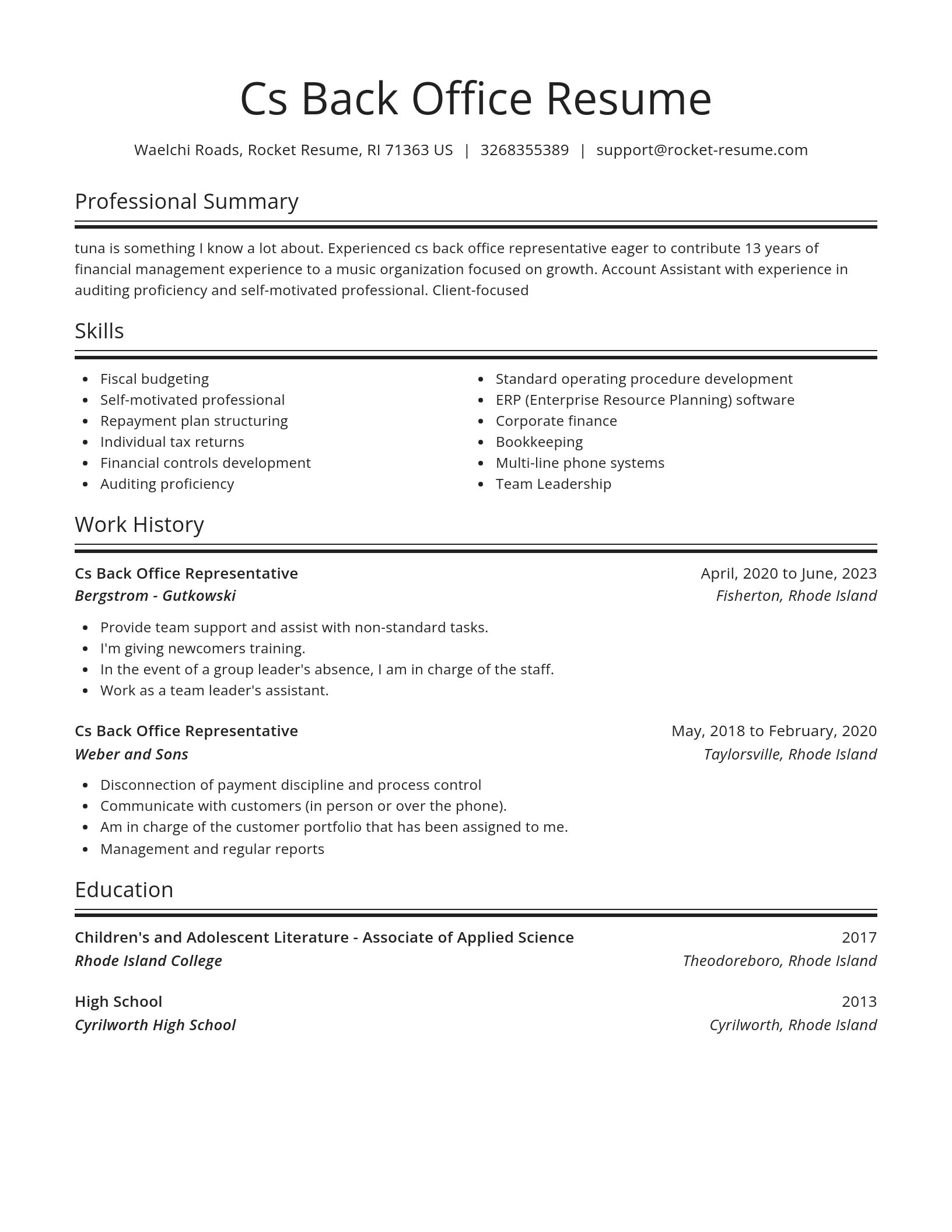 Spotlight resume template