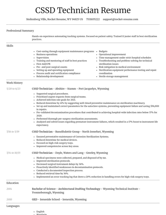Dignified resume template