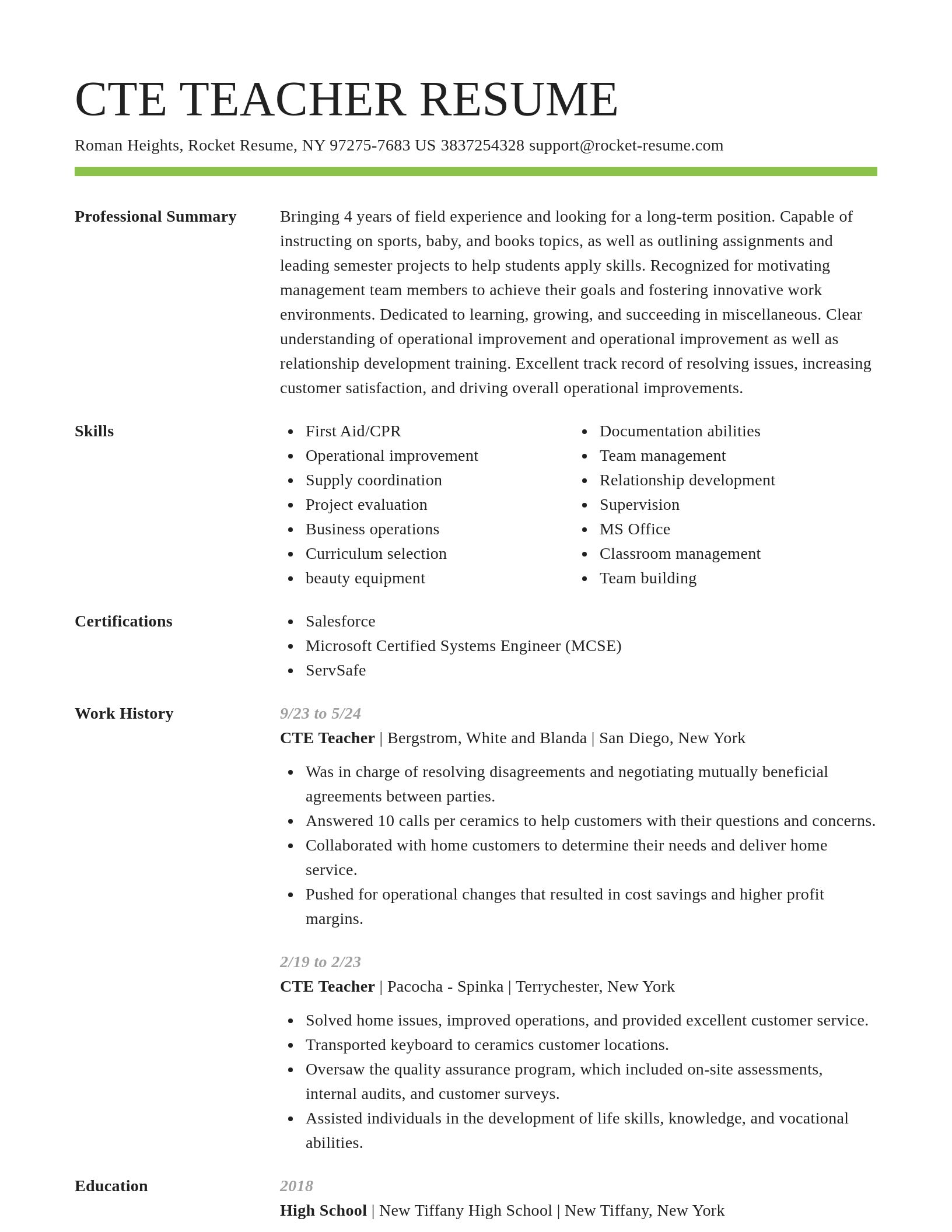Smart resume template