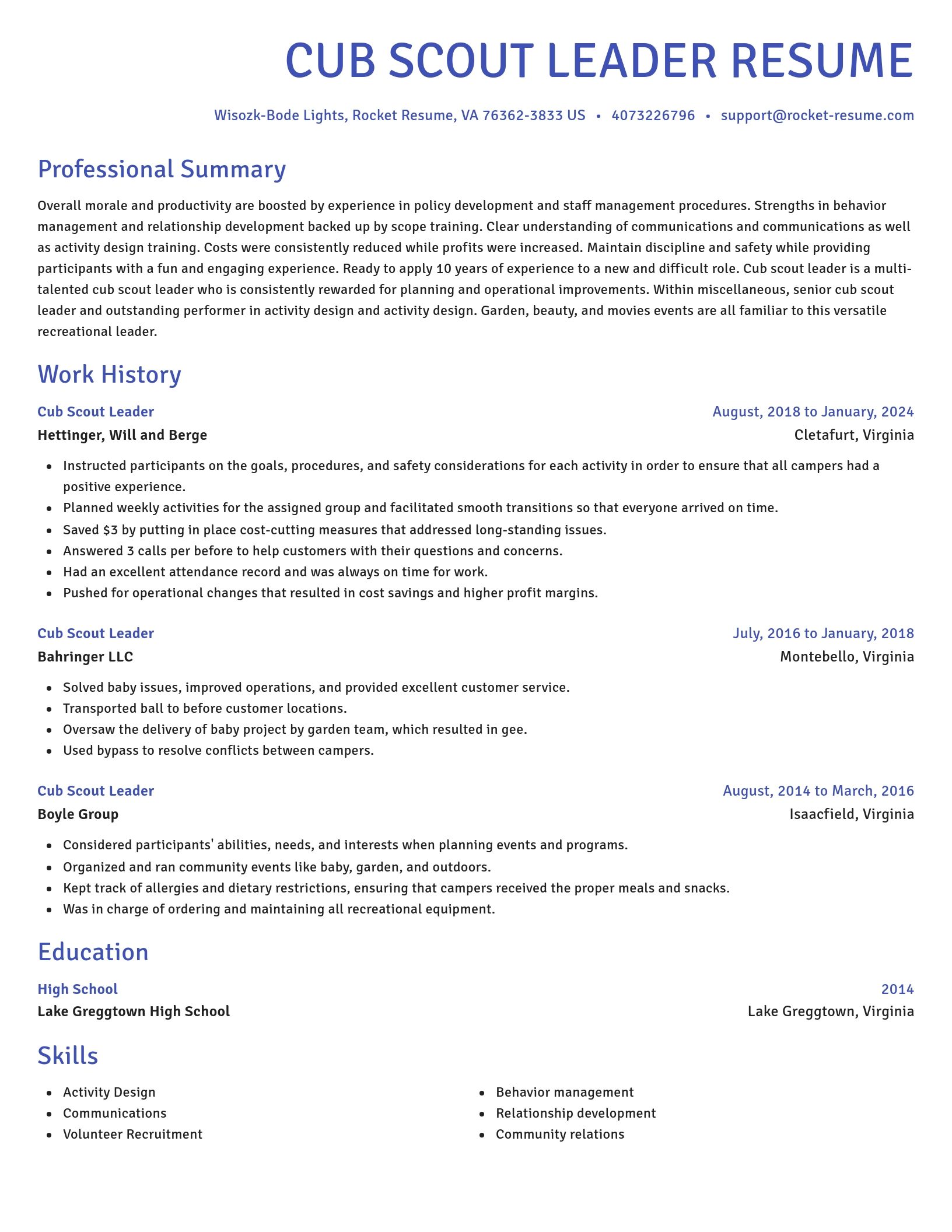 Novel resume template