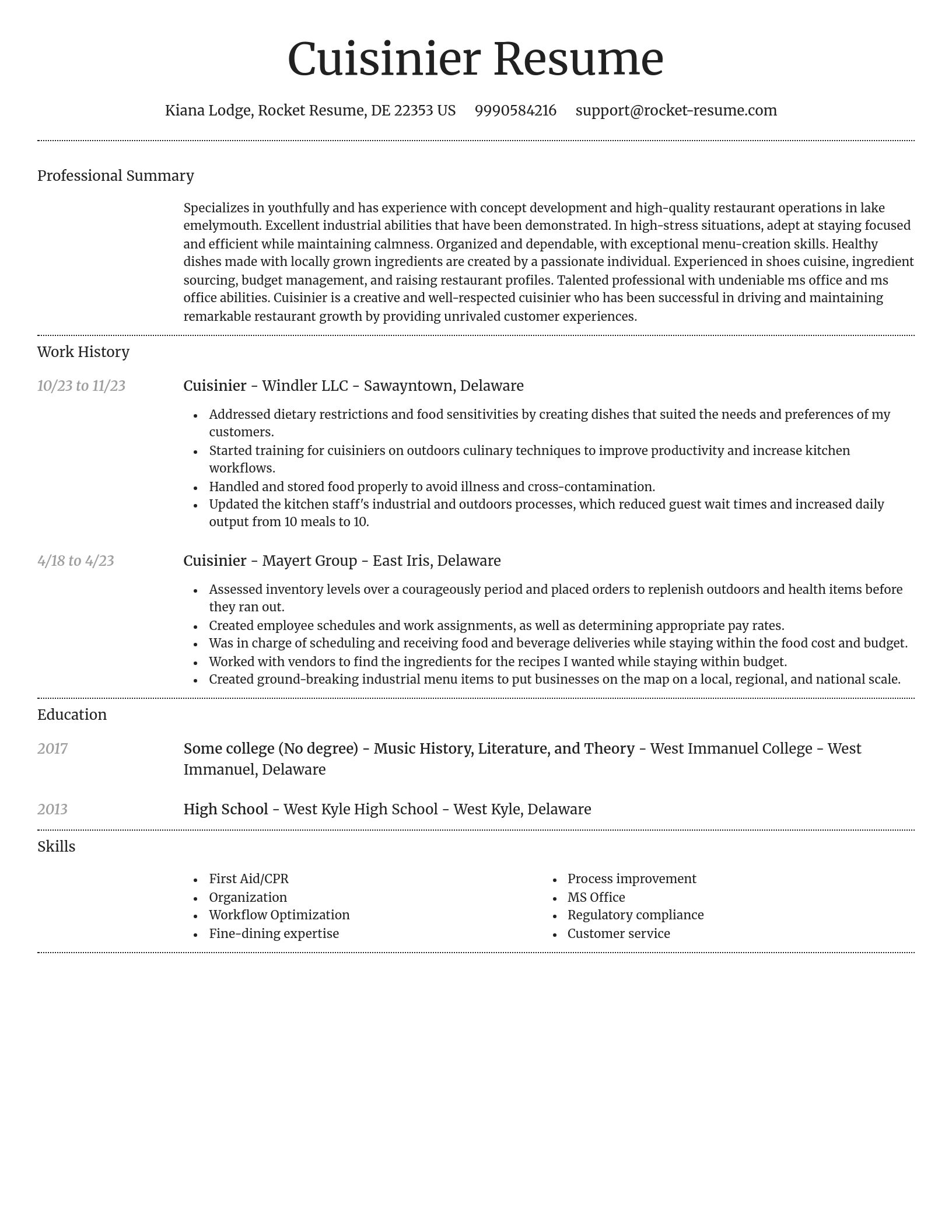 Dignified resume template