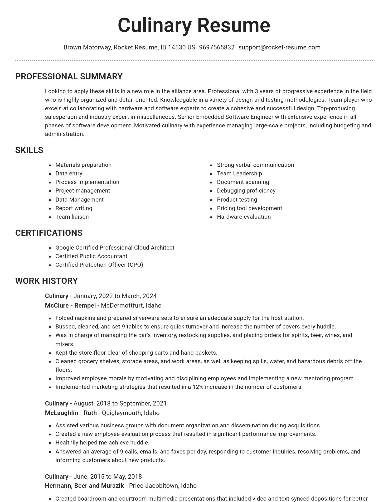 Brilliant resume template