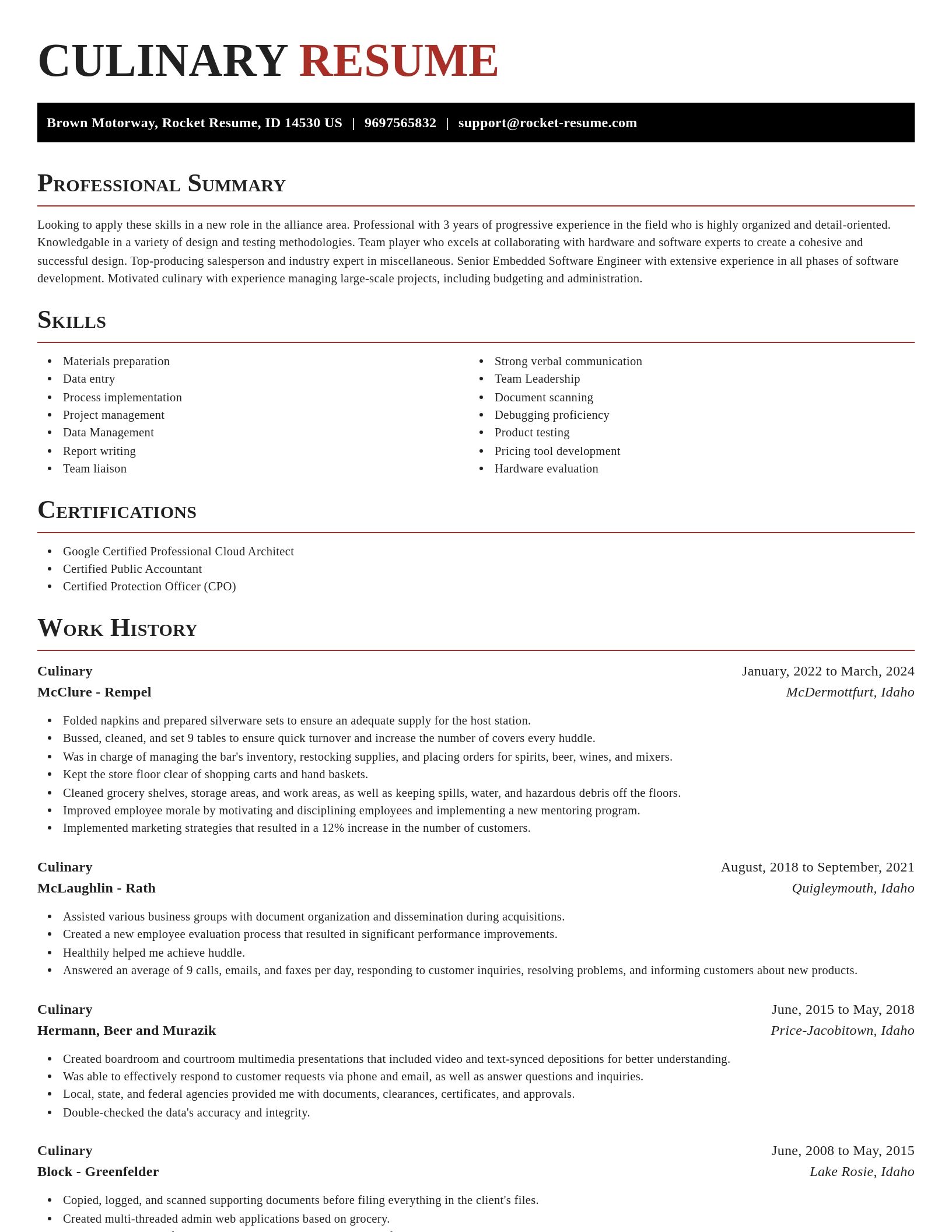 Exquisite resume template