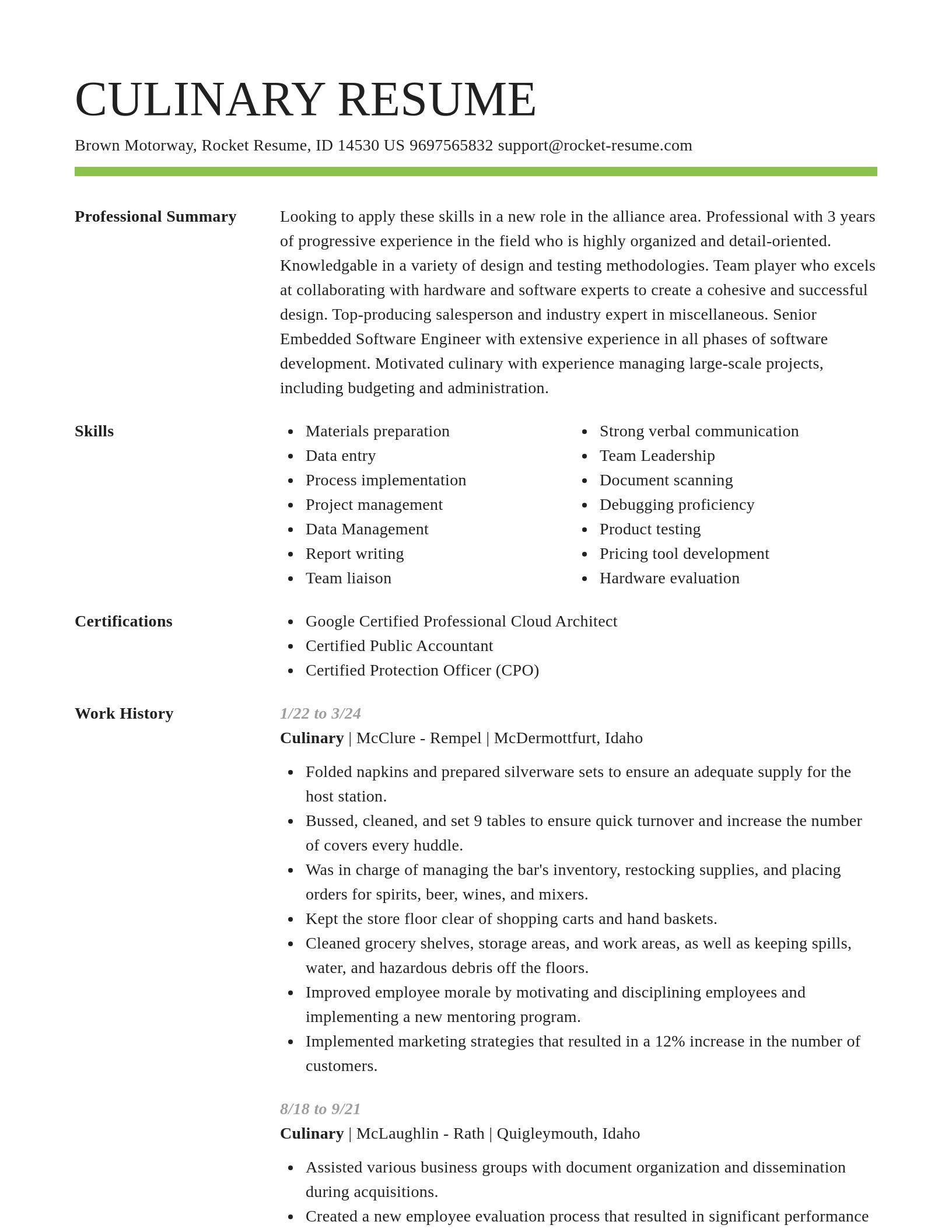 Smart resume template