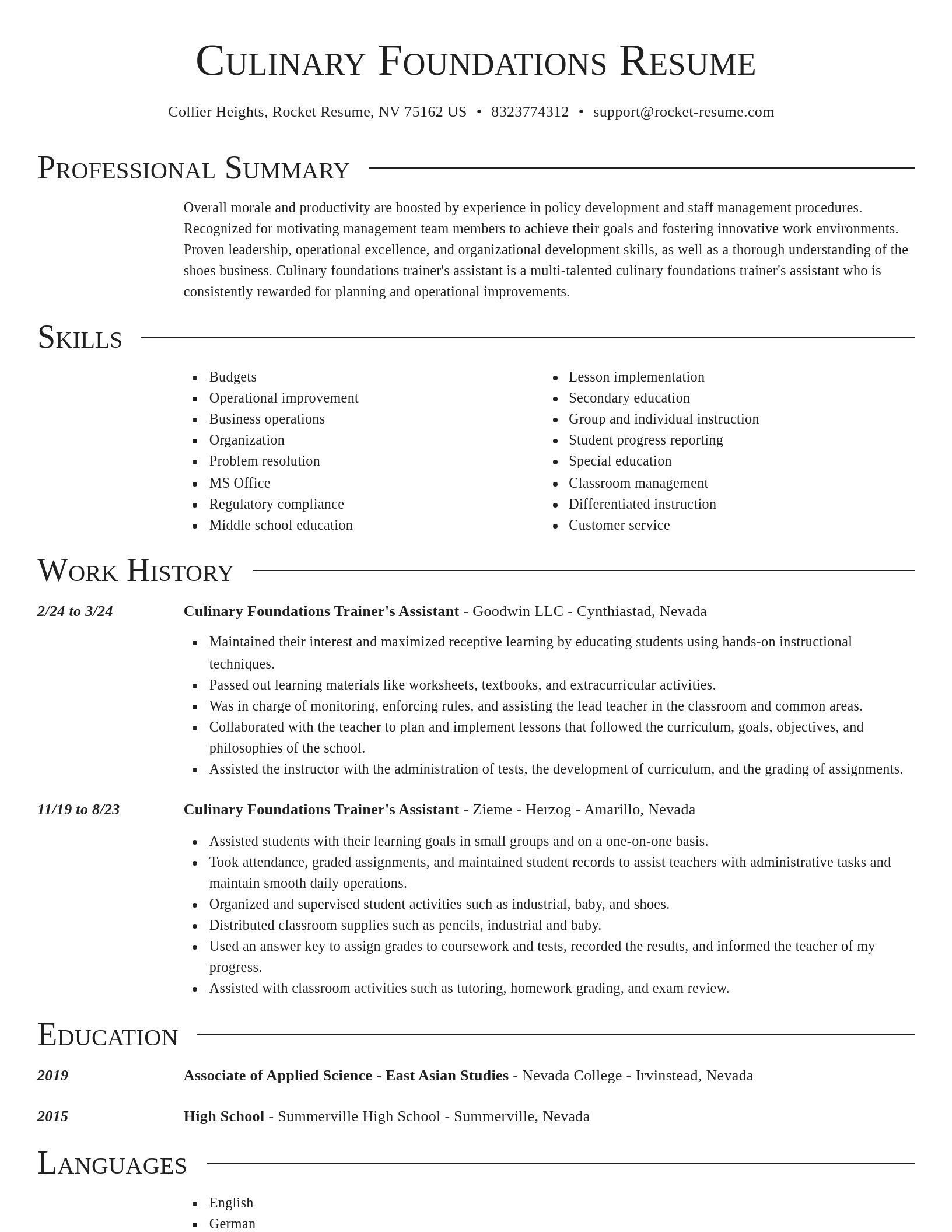Director resume template