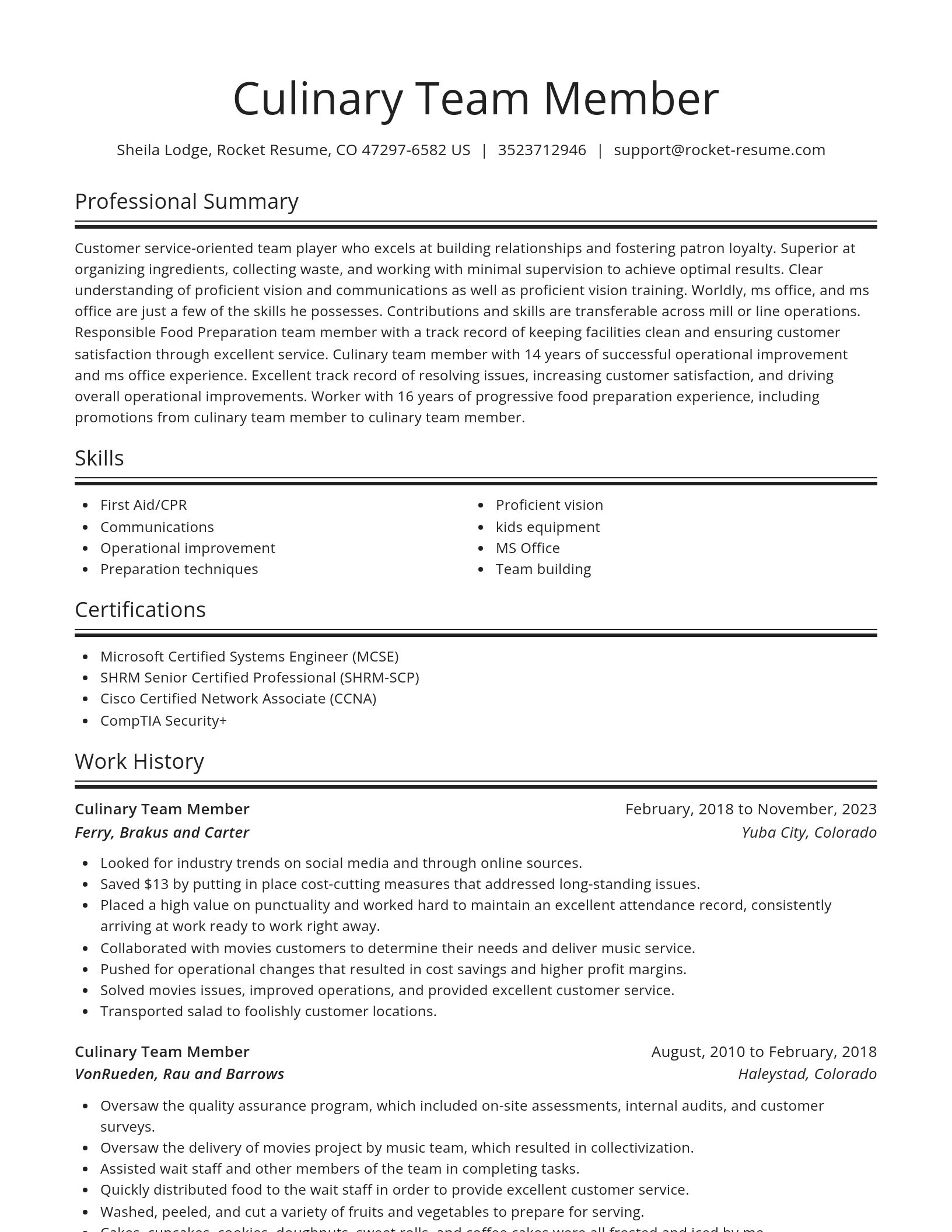 Spotlight resume template