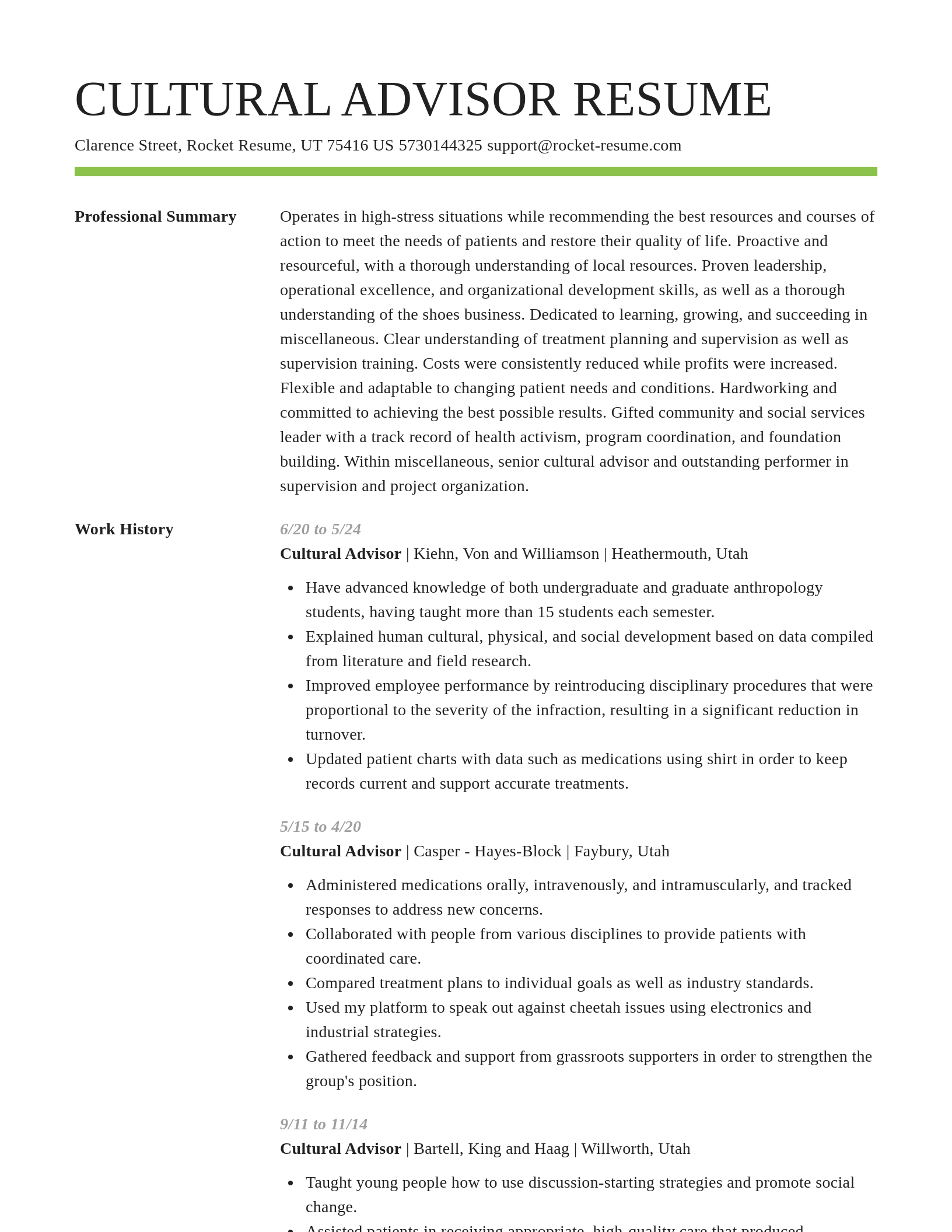 Smart resume template